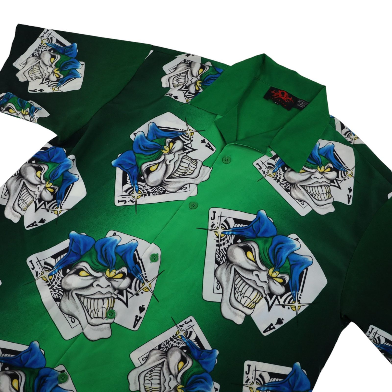 DC × Vintage Vintage Y2k DC Clothing Polyester Joker Card Button Up Shirt Size US XL / EU 56 / 4 - 2 Thumbnail