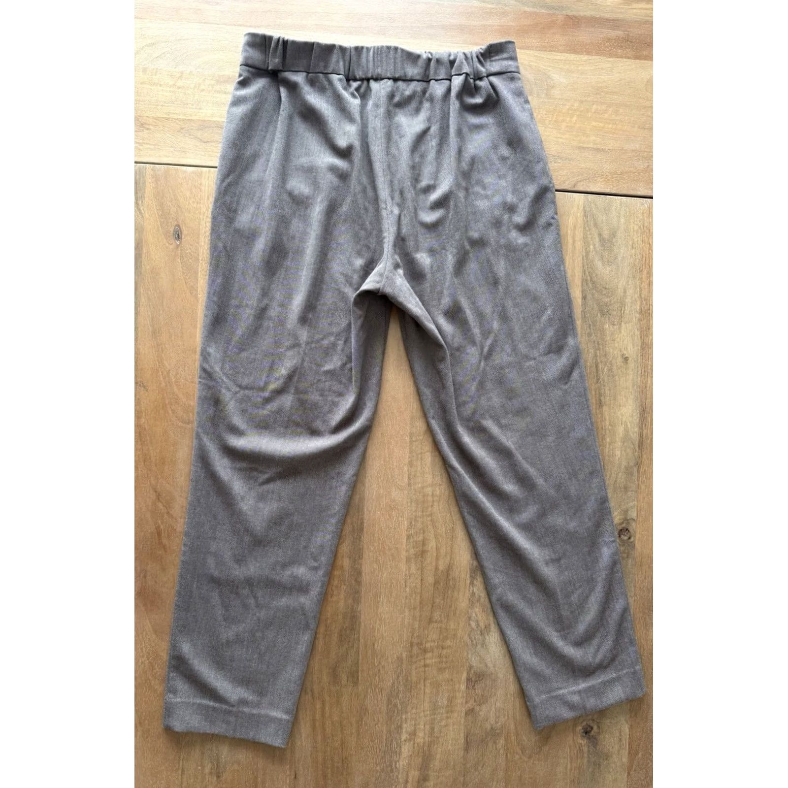 Aritzia Aritzia Babaton Herringbone Conan Cropped Pants Women’s 6 Elastic Waist Brown Twill Pockets Cropped 90s City Office Career Regular Womens Size 28" / US 6 / IT 42 - 2 Thumbnail