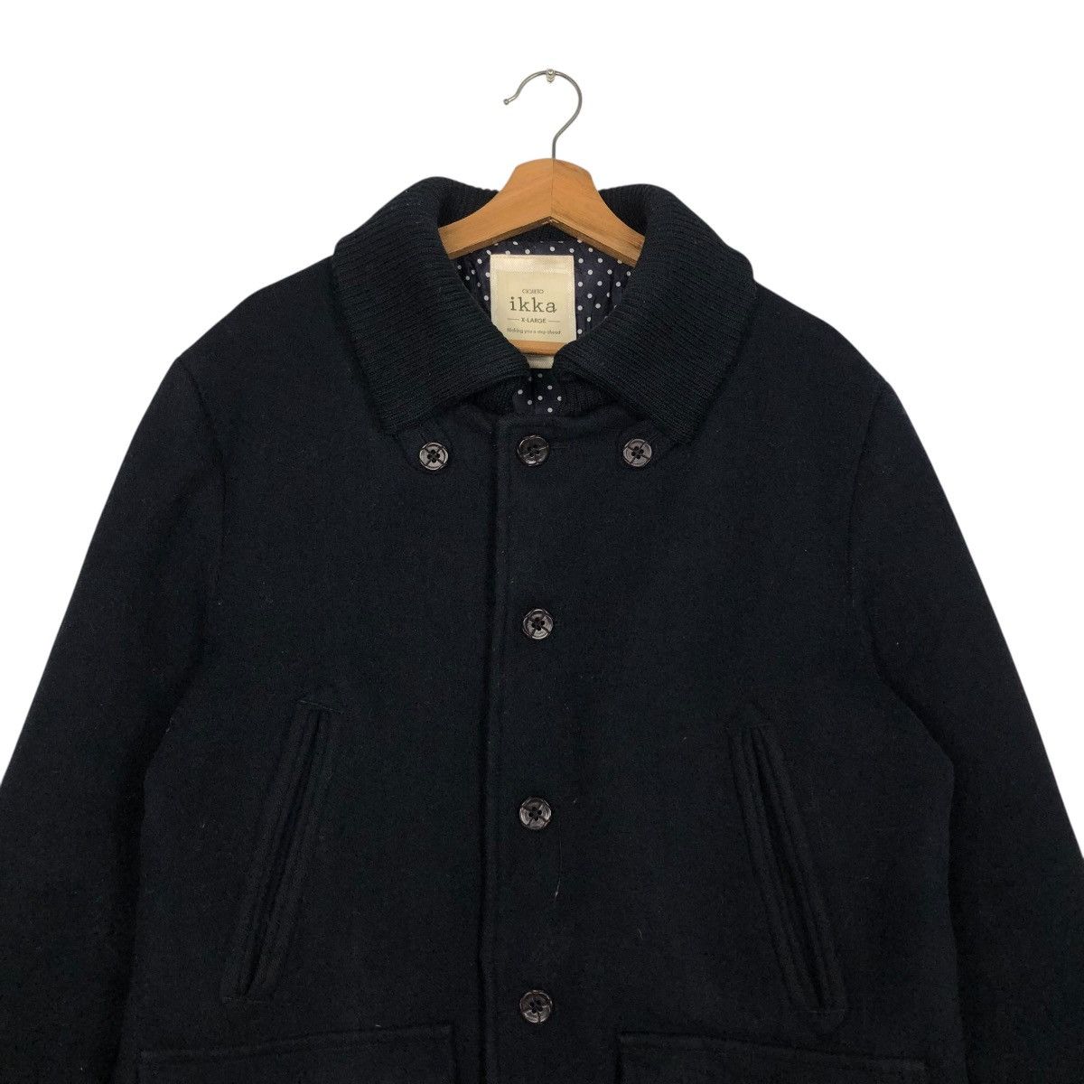 Japanese Brand 🔥VINTAGE WOOL CHORE JACKET DOUBLE COLLAR IKKA ISSEY MIYAKE Size US XL / EU 56 / 4 - 5 Thumbnail