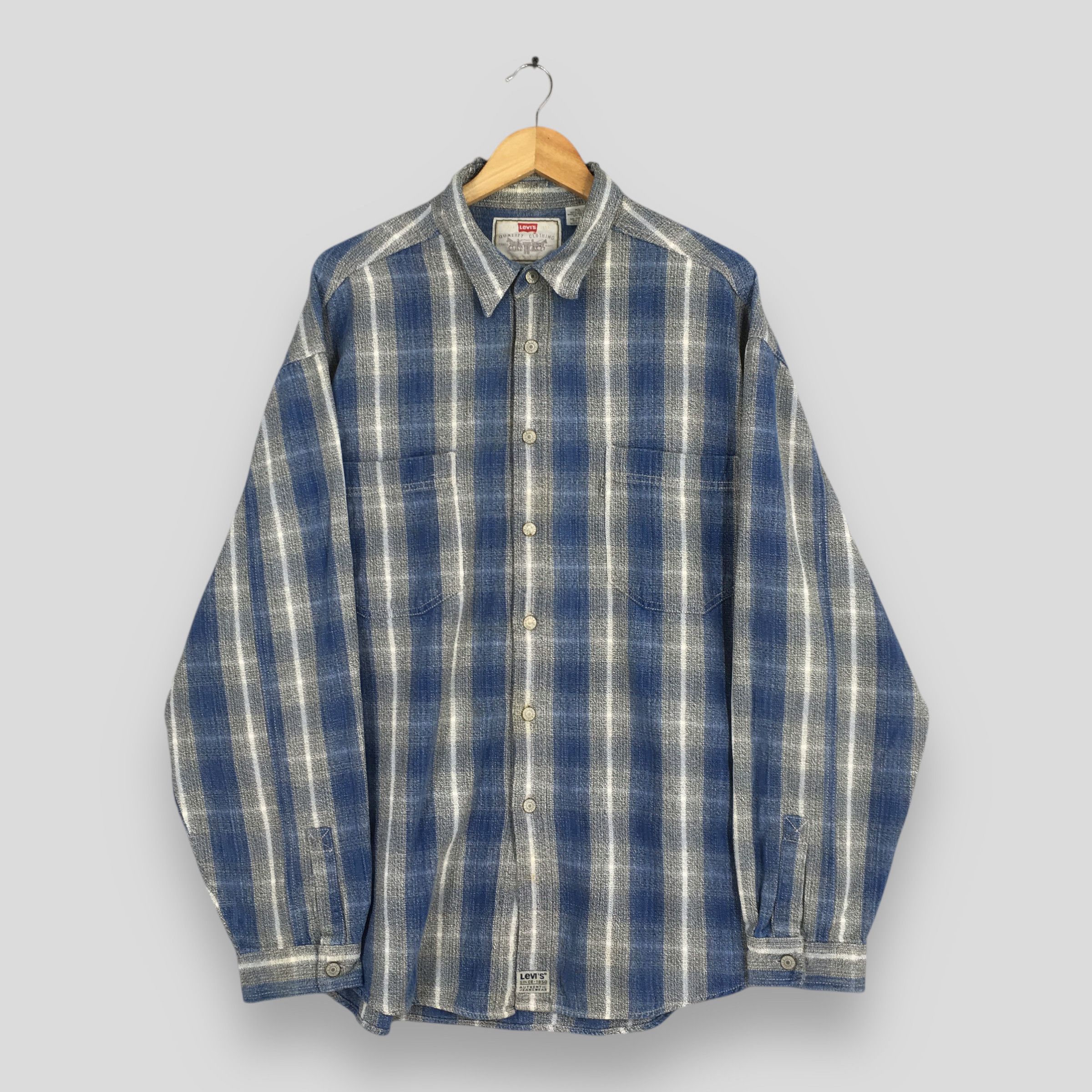 Levi's Vintage 90s Levis Strauss Checkered Flannel Shirt XLarge Size US XL / EU 56 / 4 - 1 Thumbnail