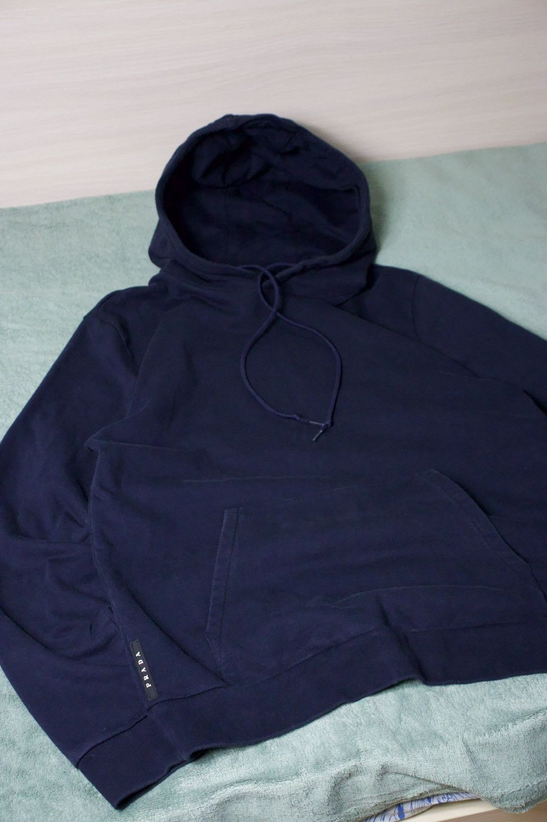 Prada Prada Luxury Black Tab Dark Blue Hoodie Rare Piece Size US XL / EU 56 / 4 - 5 Thumbnail