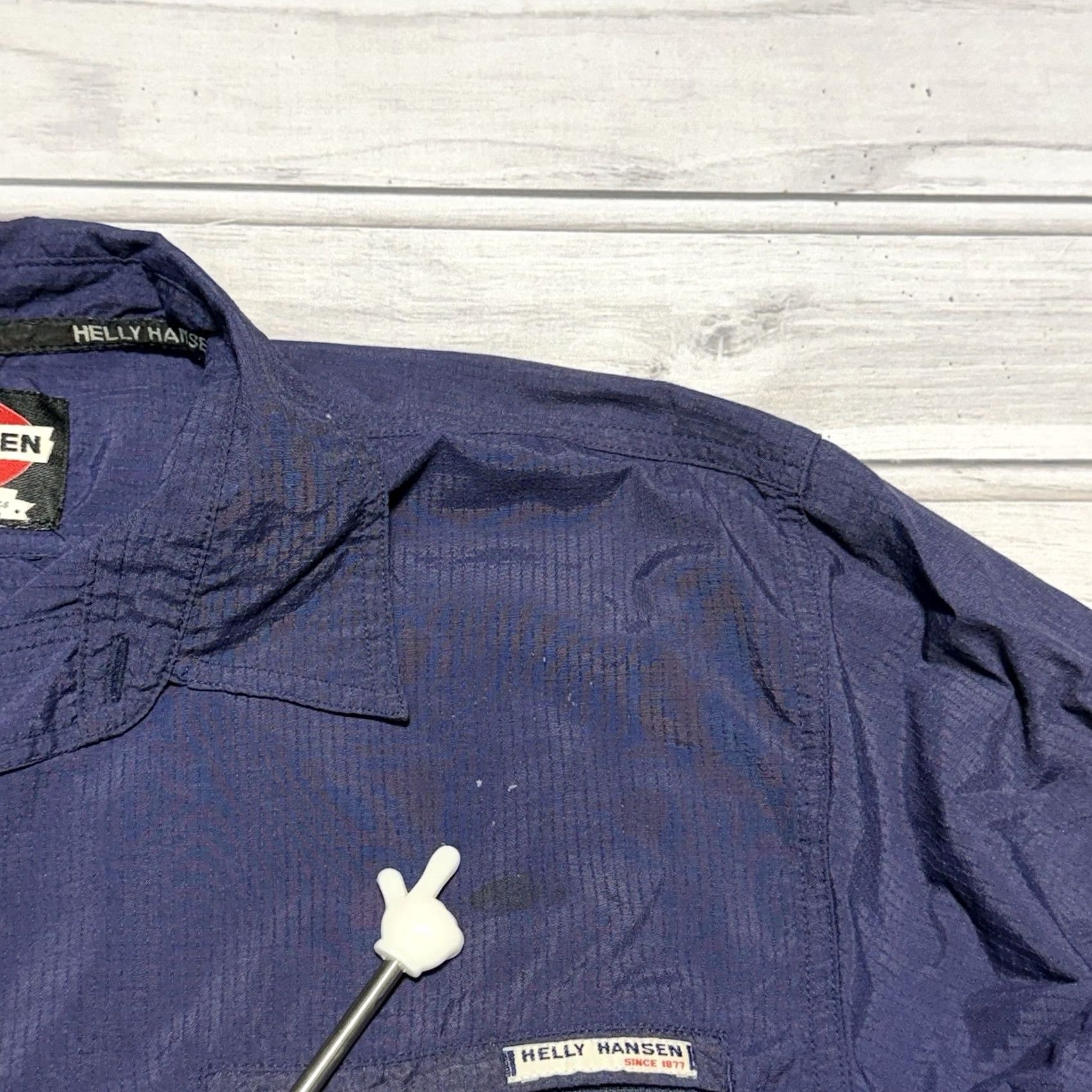 Helly Hansen VINTAGE Helly Hansen Shirt Mens XL Blue Button Up Long Sleeve Pockets Outdoor Nylon Size US XL / EU 56 / 4 - 3 Thumbnail