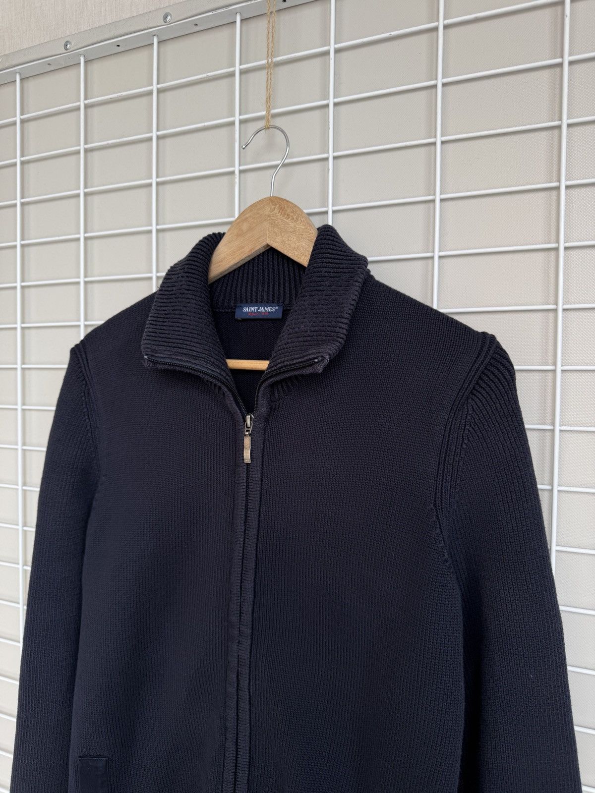 Saint James Saint James Zip Knit Sweater Mens Size M Navy Blue Vintage Size US M / EU 48-50 / 2 - 4 Thumbnail