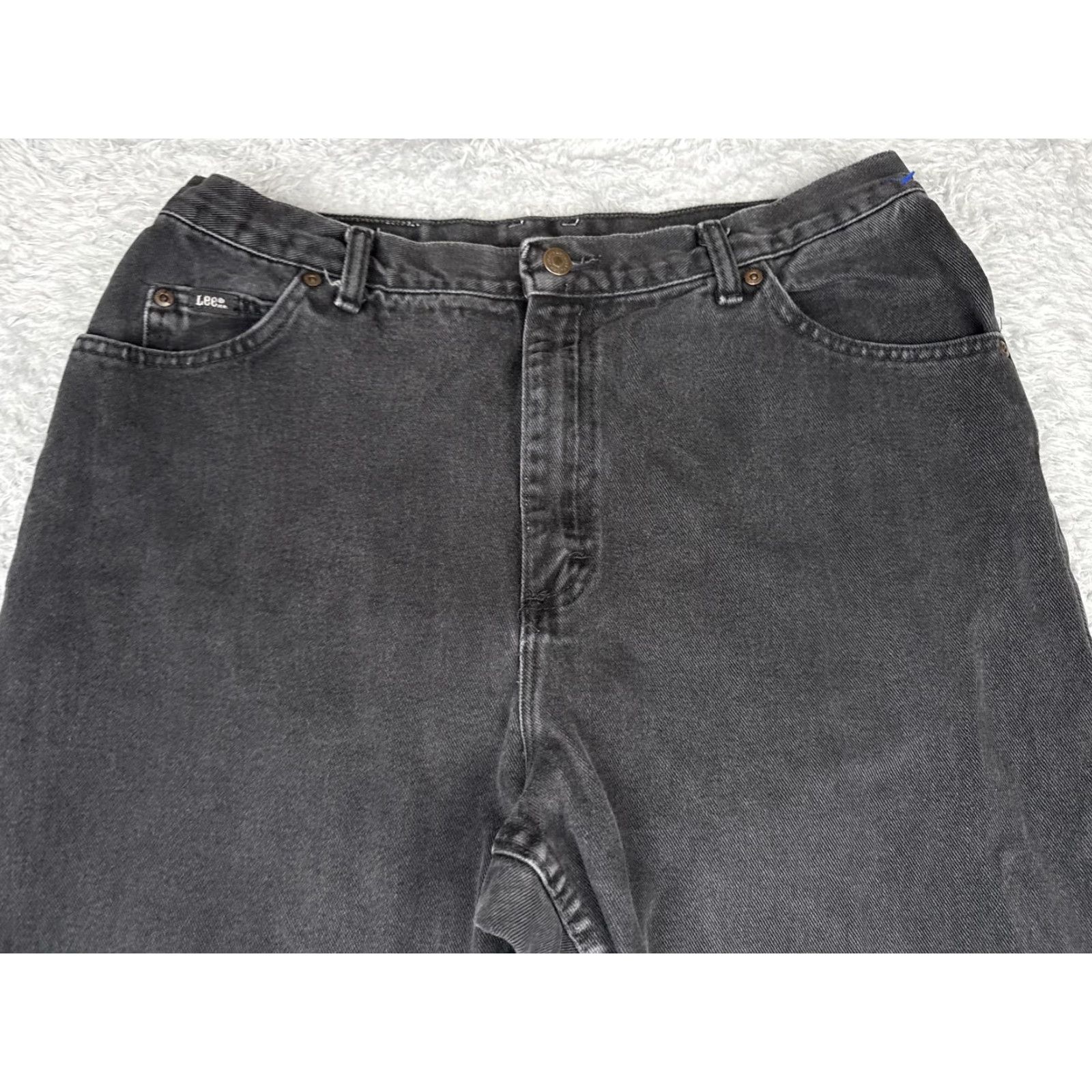 Lee Lee Tapered Jeans Womens 8M Gray Charcoal Wash High Rise Relaxed Denim 32x31 Jeans Womens 8M Gray Charcoal Wash 90s Vintage Lee Logo Pocket Jeans Size 30" / US 8 / IT 44 - 4 Thumbnail