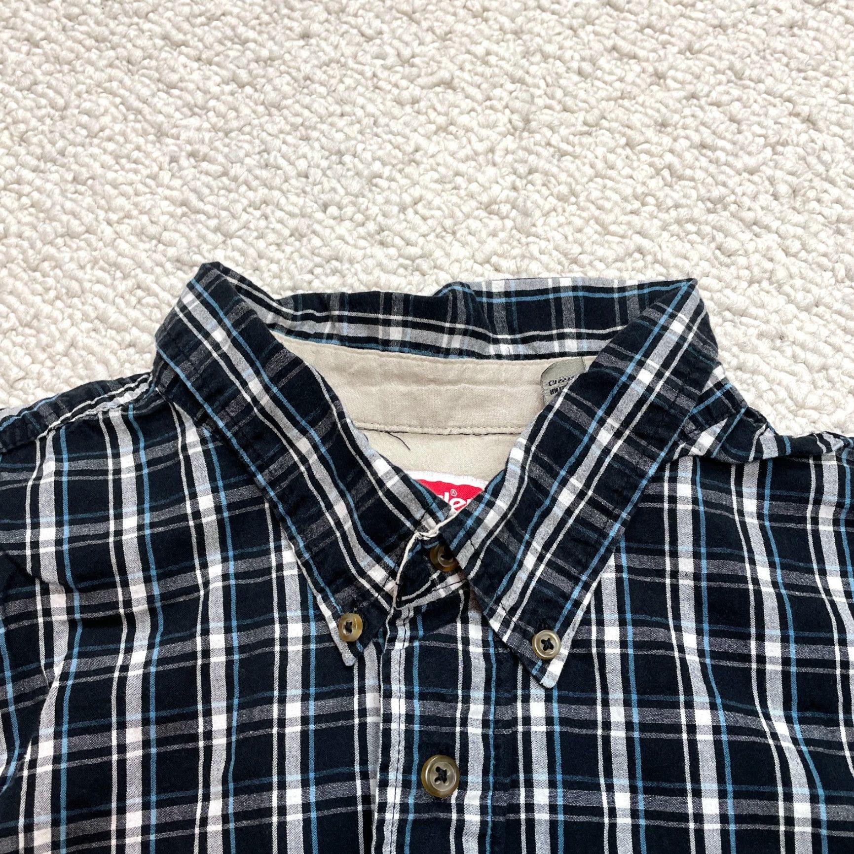 Wrangler Wrangler Shirt Mens 2XL Black Plaid Short Sleeve Button-Down Cotton Outdoor Top Size US XXL / EU 58 / 5 - 2 Thumbnail
