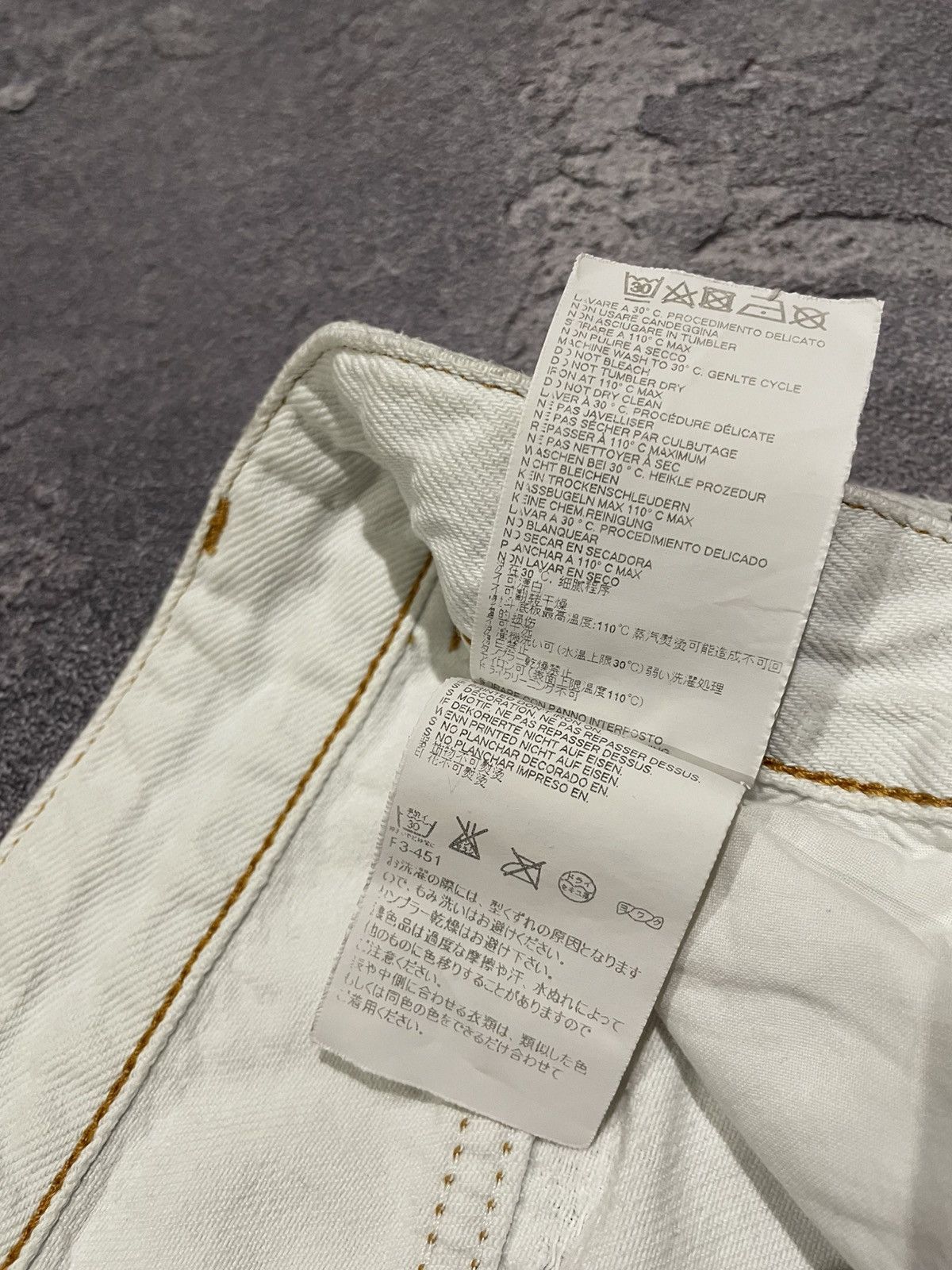 Designer Vintage MM6 Maison Margiela White Distressed Pants Jeans Size 28" / US 6 / IT 42 - 10 Thumbnail