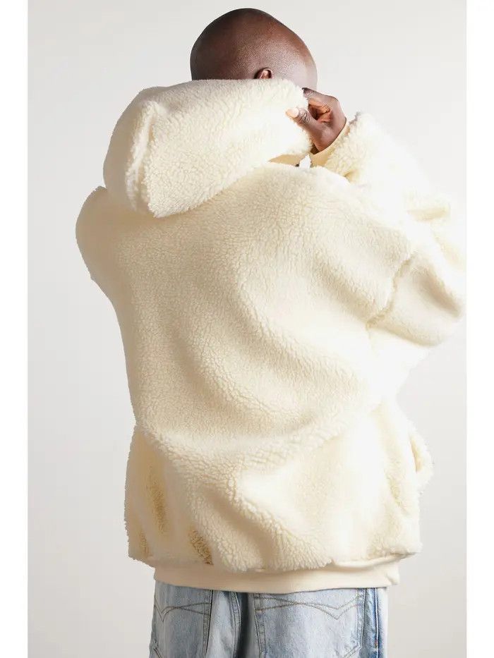 Balenciaga o1la1rc1a0226 Outerwear Zip-Up Hoodie In Ivory Size US L / EU 52-54 / 3 - 4 Thumbnail