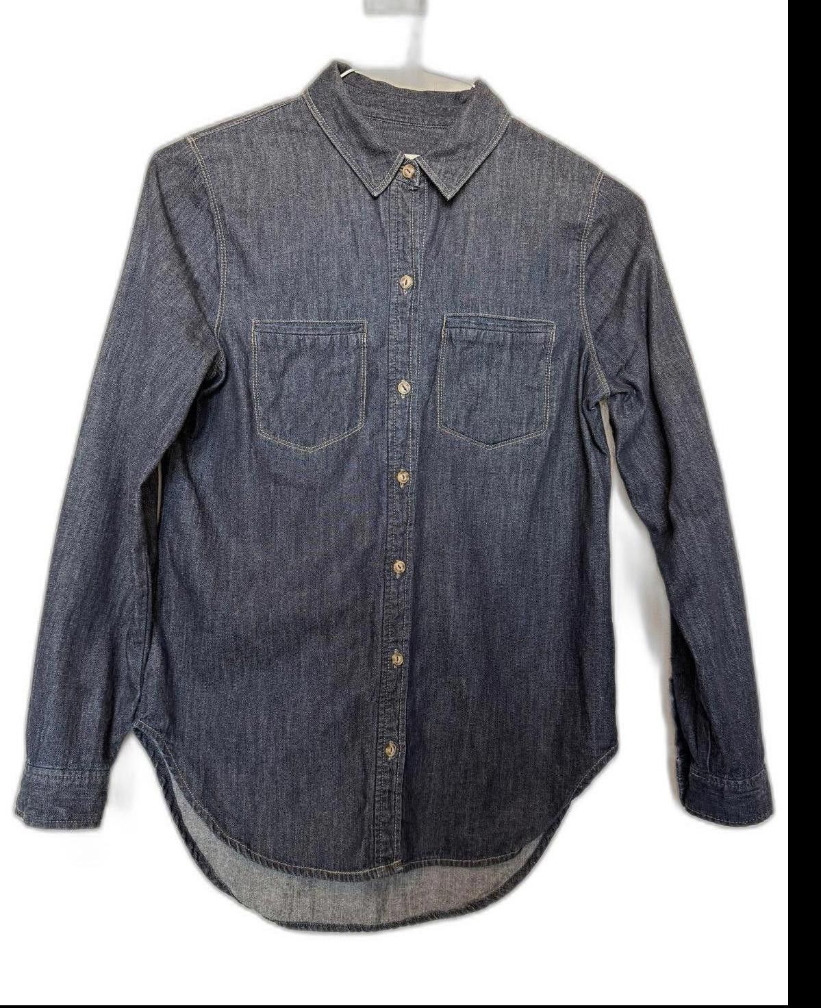 Treasure & Bond Women Dark Blue Denim Button-Up Shirt Treasure and Bond Size XS / US 0-2 / IT 36-38 - 1 Thumbnail