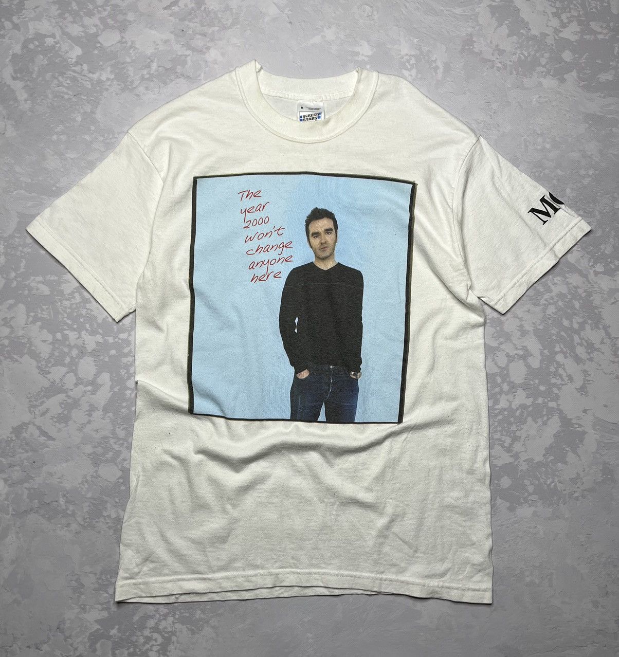 image of Vintage Morrissey 1999 ¡oye Esteban! Tour Tee in White, Men's (Size Medium)