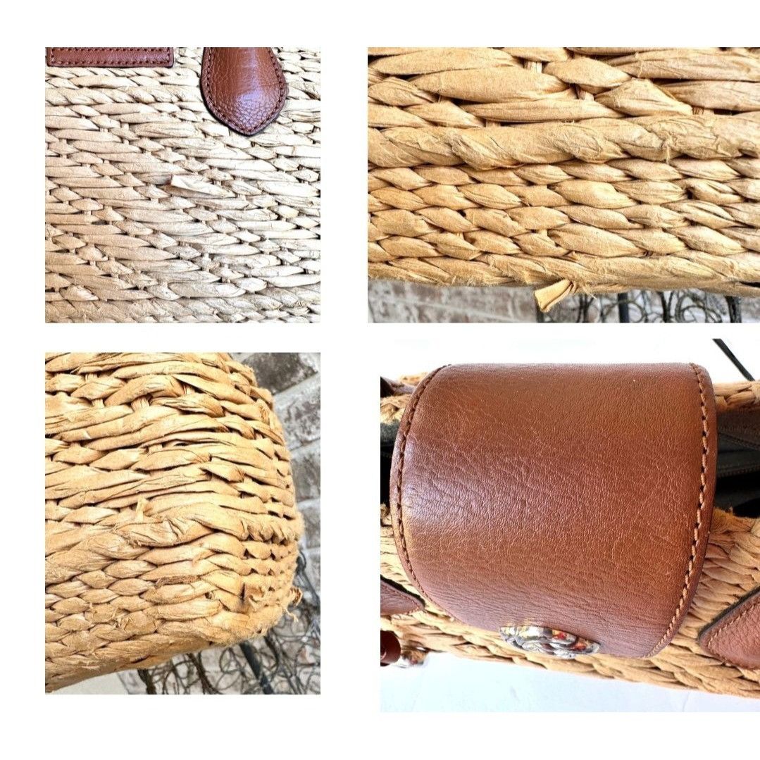 Brighton Brighton Interlok Dune Straw Leather Satchel Handbag Purse Size ONE SIZE - 12 Thumbnail