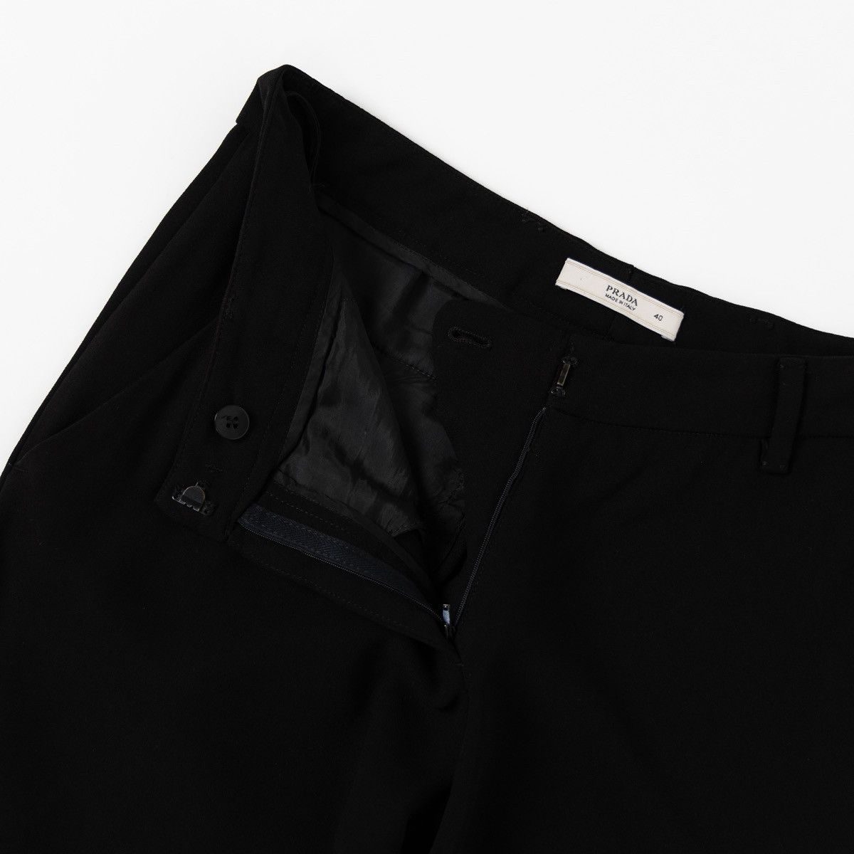 Prada Prada Womens Black Slim Trousers Italy Smart Casual Pants Size 28" / US 6 / IT 42 - 7 Thumbnail