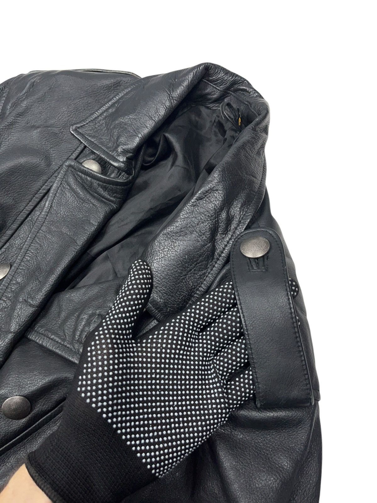 Vintage Vintage Leather Biker Belted Jacket Avant Garde Size S / US 4 / IT 40 - 9 Thumbnail