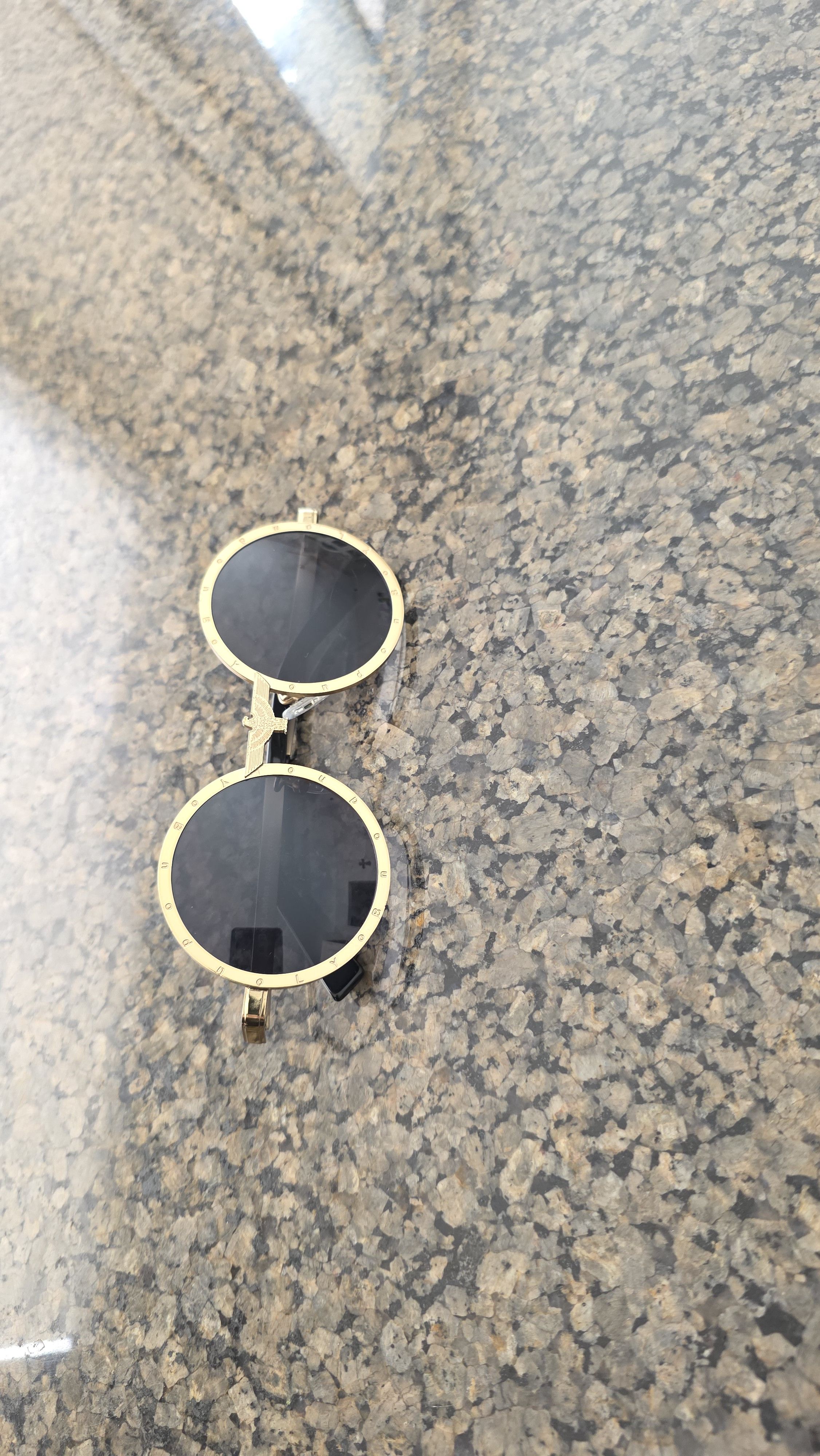 Boy London BOY London Gold Eagle Cyberpunk Lennon Round Sunglasses 80s Size ONE SIZE - 8 Thumbnail