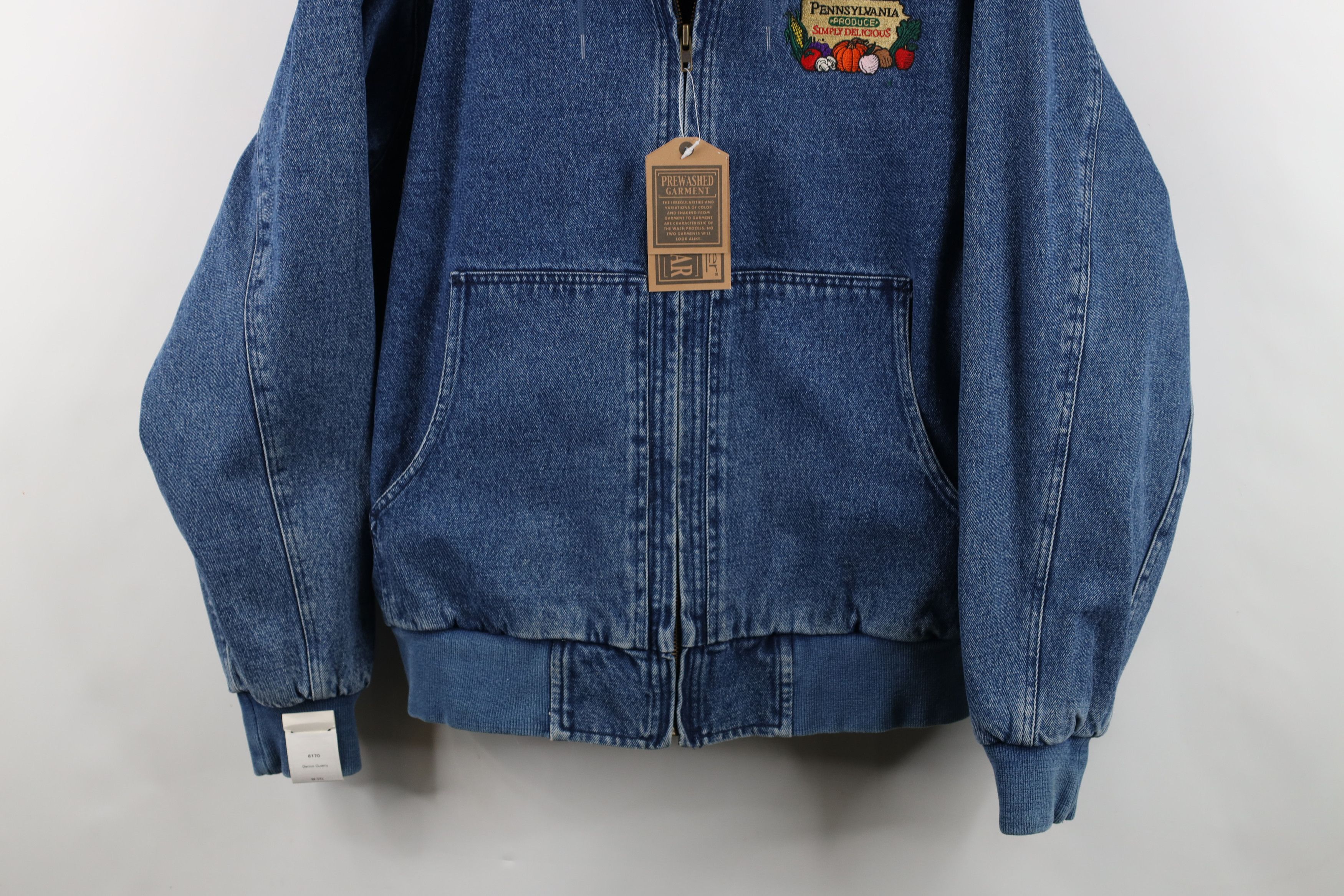 Vintage Deadstock Vintage 90s Produce Hooded Denim Jacket Blue Size US L / EU 52-54 / 3 - 3 Thumbnail