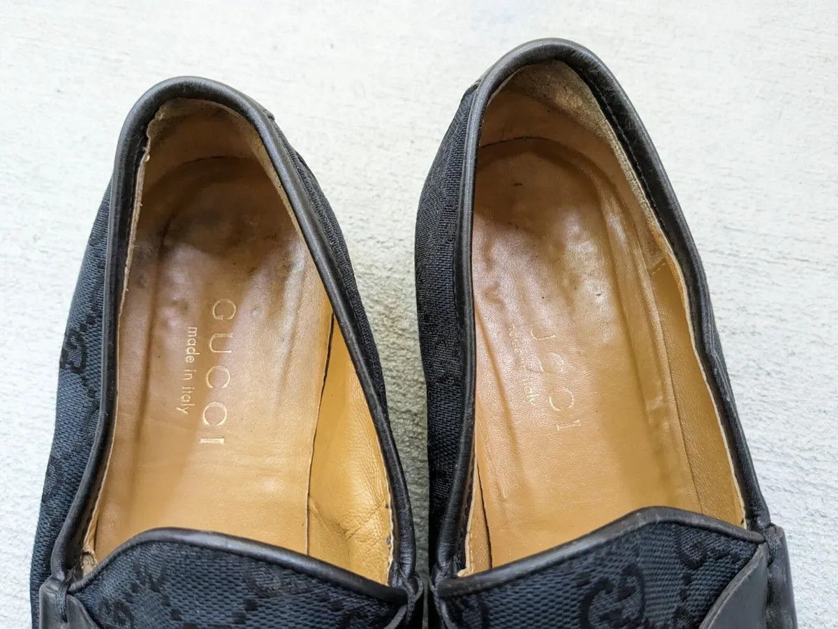 Gucci Gucci Horsebit Loafers Black 8.5 Canvas Monogram Leather Fur Size US 8.5 / IT 38.5 - 6 Thumbnail