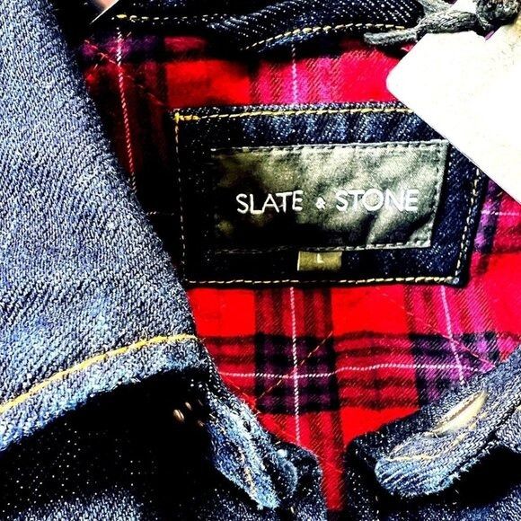 Slate & Stone Slate & Stone Mens Dark Wash Snap Front Long Sleeve Denim Sh Size US L / EU 52-54 / 3 - 7 Thumbnail