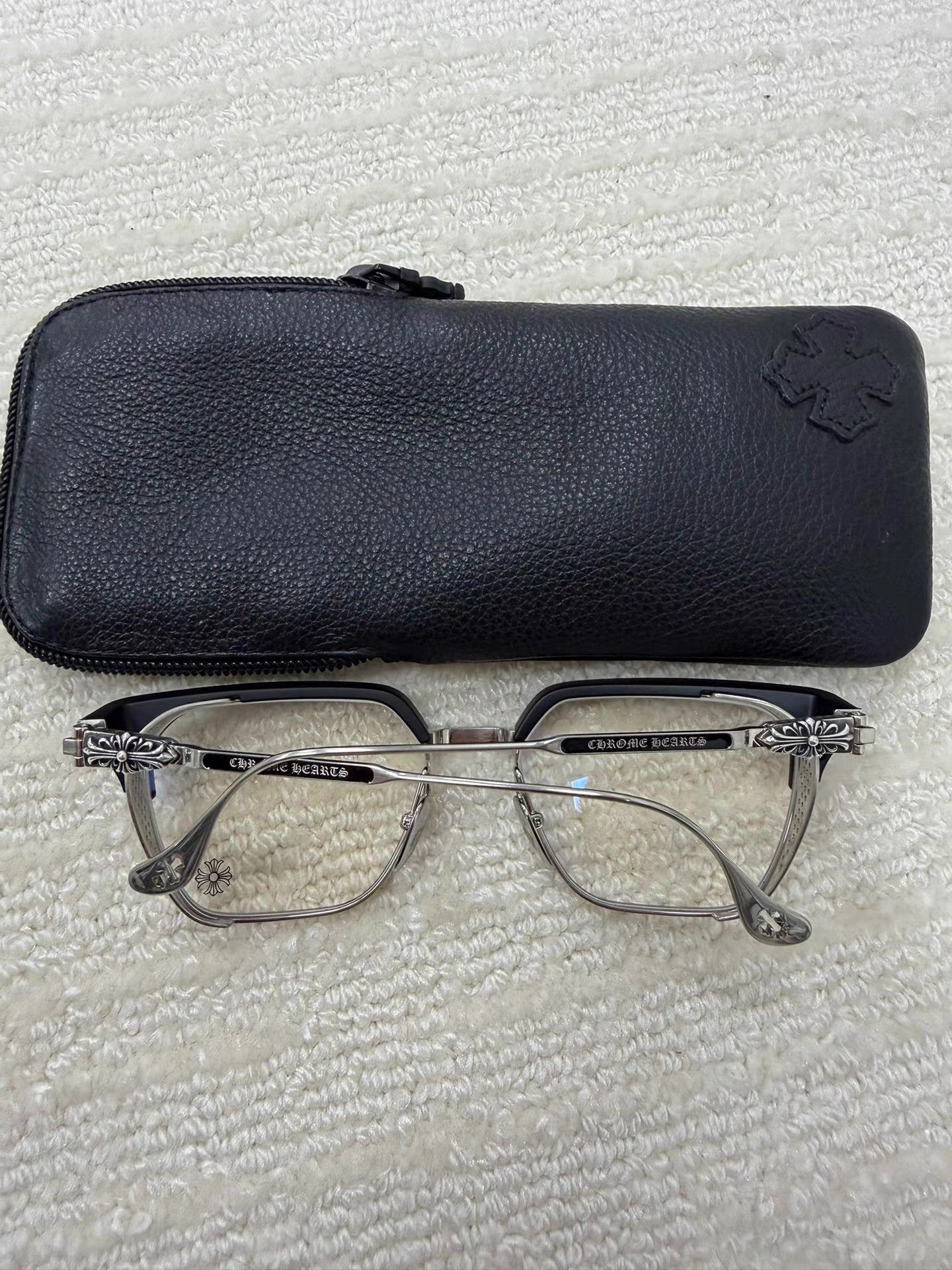 Chrome Hearts Black Square Frame Glasses with Case Size ONE SIZE - 1 Thumbnail