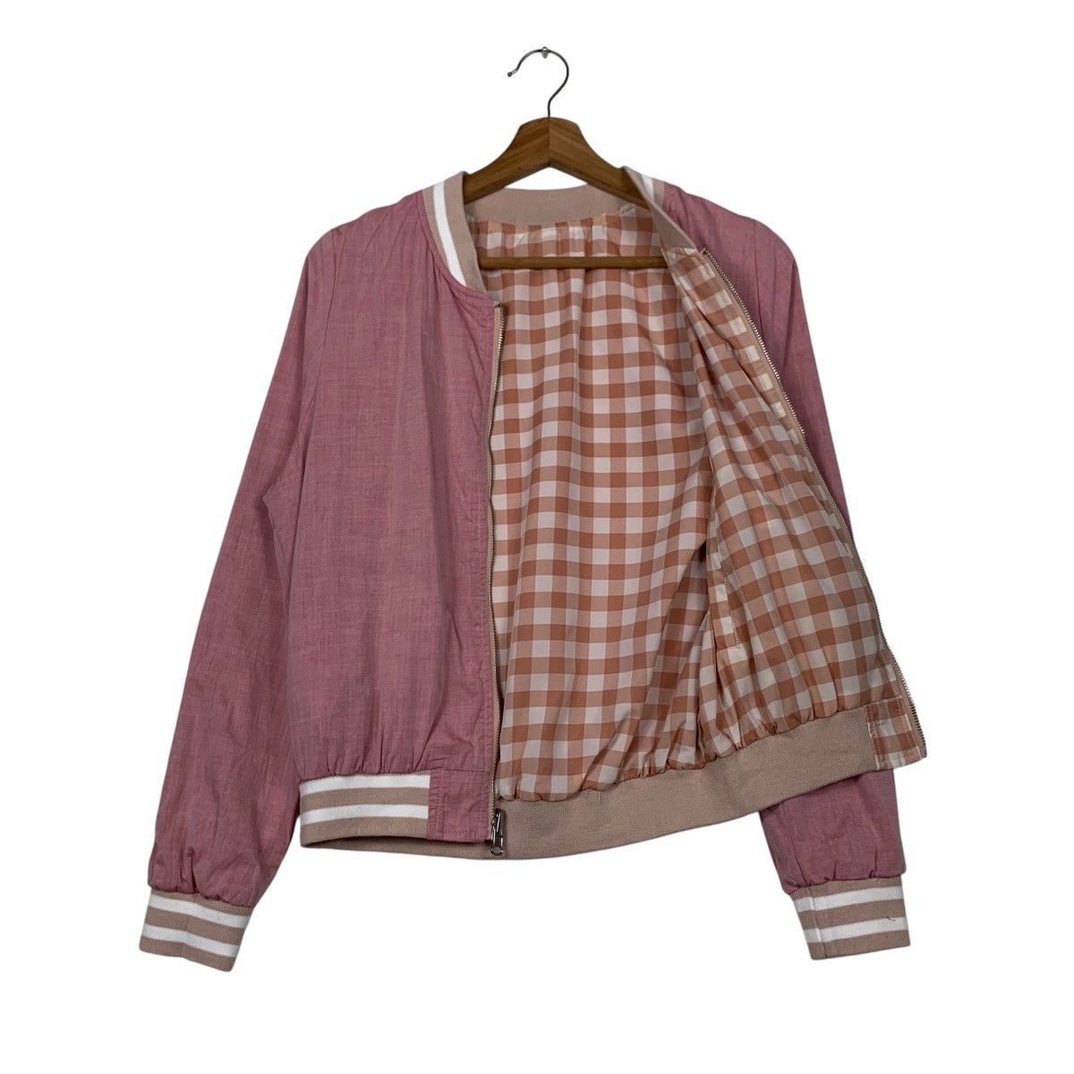Japanese Brand EMSEXCITE Women’s Reversible Bomber Jacket #2276-C101 Size M / US 6-8 / IT 42-44 - 9 Thumbnail