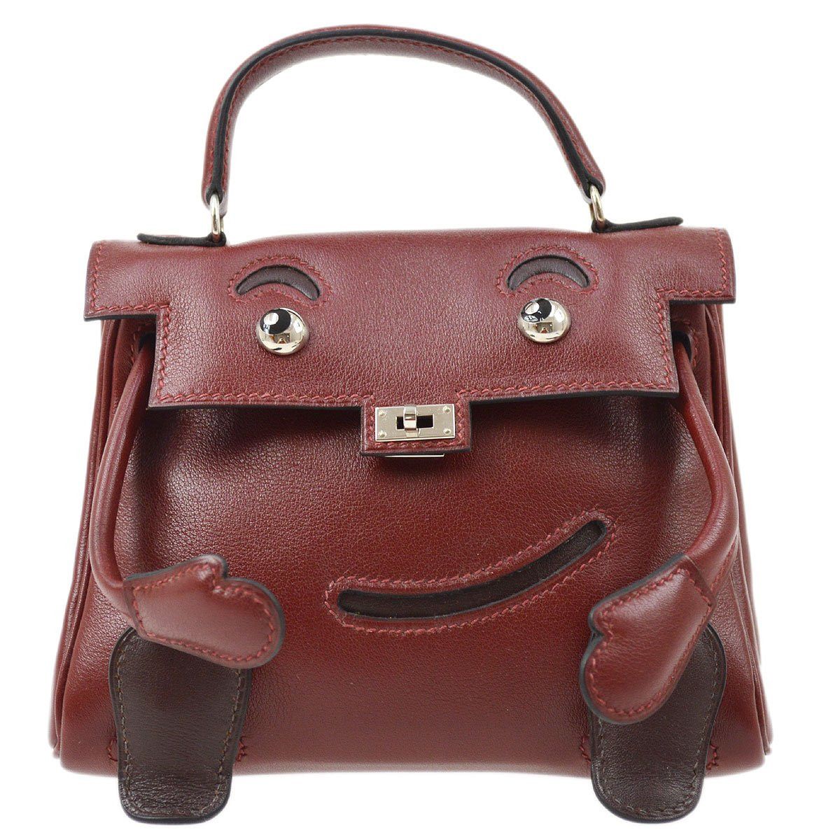 image of Hermes★ 2000 Kelly Doll Rouge H Veau Gulliver Ao27623 in Black, Women's