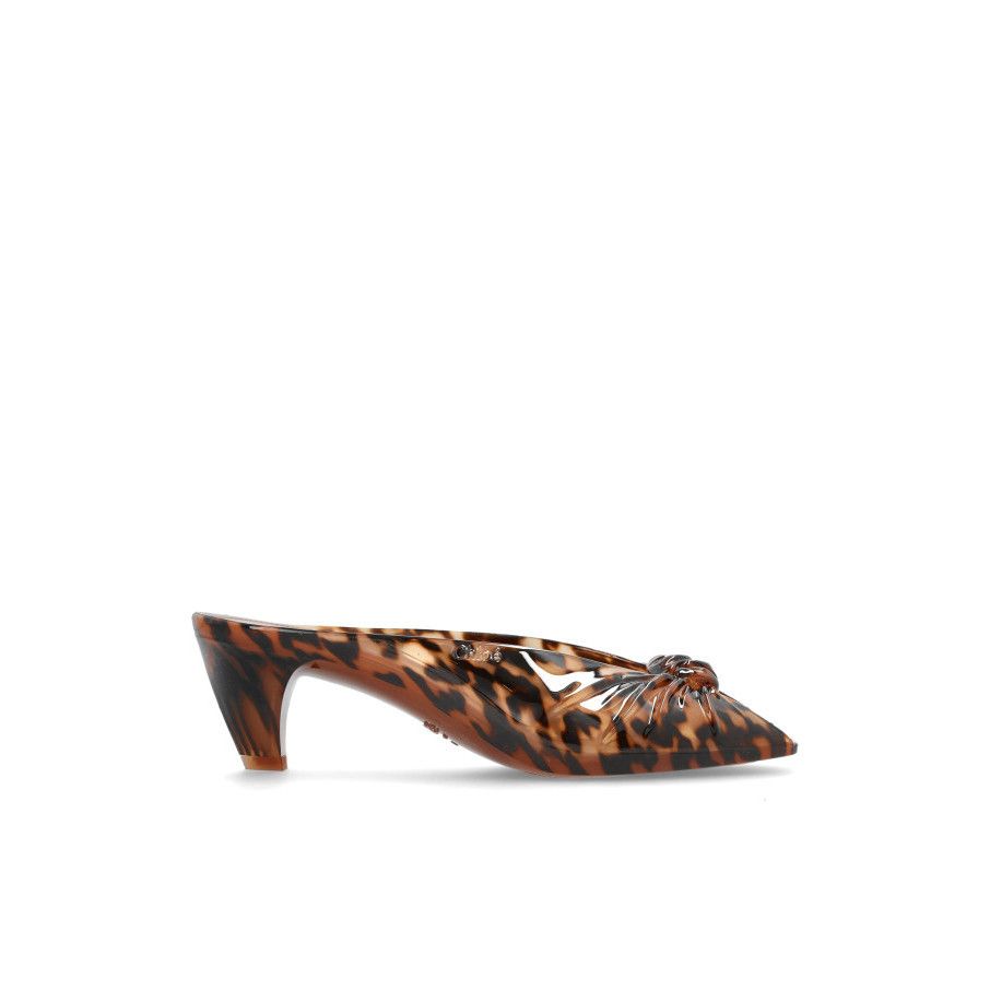 Chloe Jelly Black Brown 70mm Mules New (Women's Size:5;), Women's