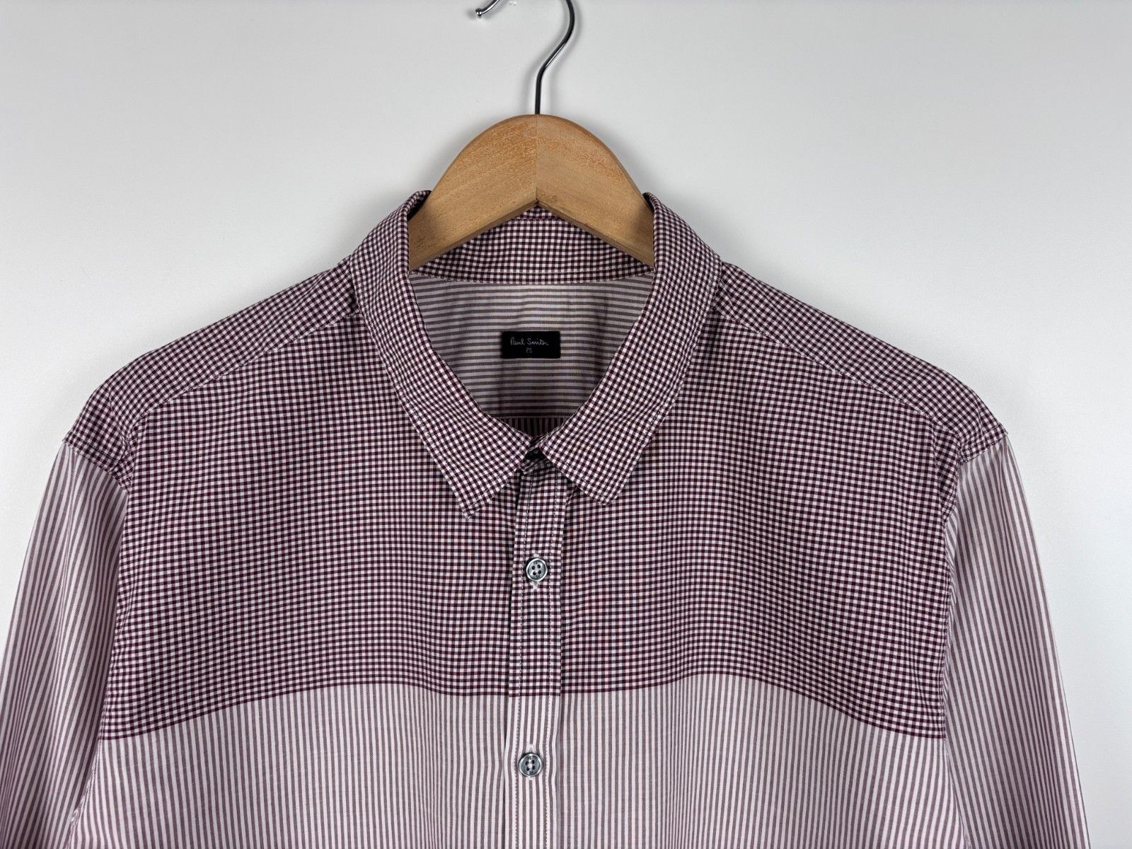 Paul Smith Paul Smith Long Sleeve Shirt Checked Striped Red White XXL Size US XXL / EU 58 / 5 - 2 Thumbnail