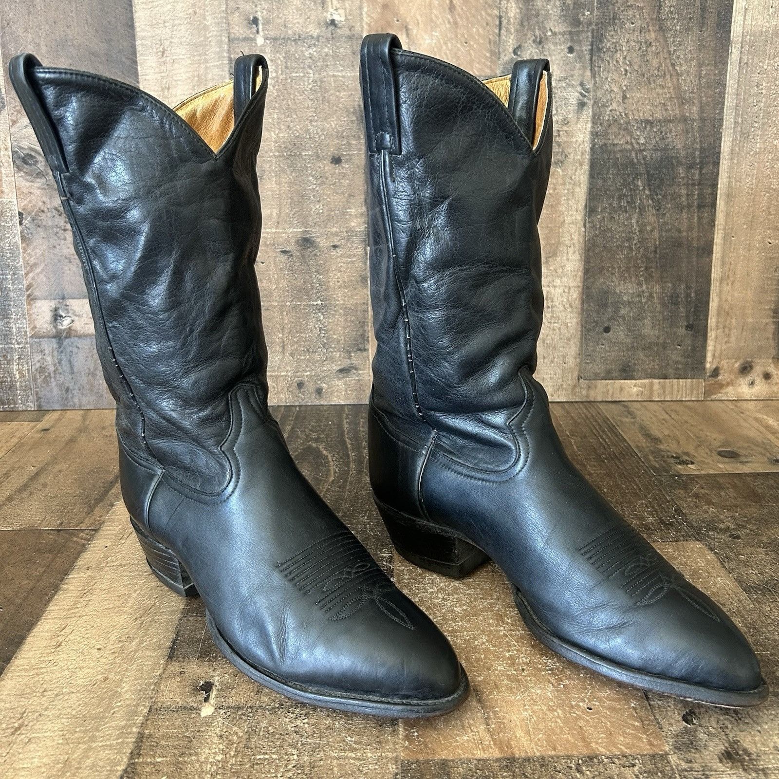 Tony Lama Tony Lama Vintage Classic Black Cowboy Boots Mens 10 D Size US 10 / EU 43 - 1 Thumbnail