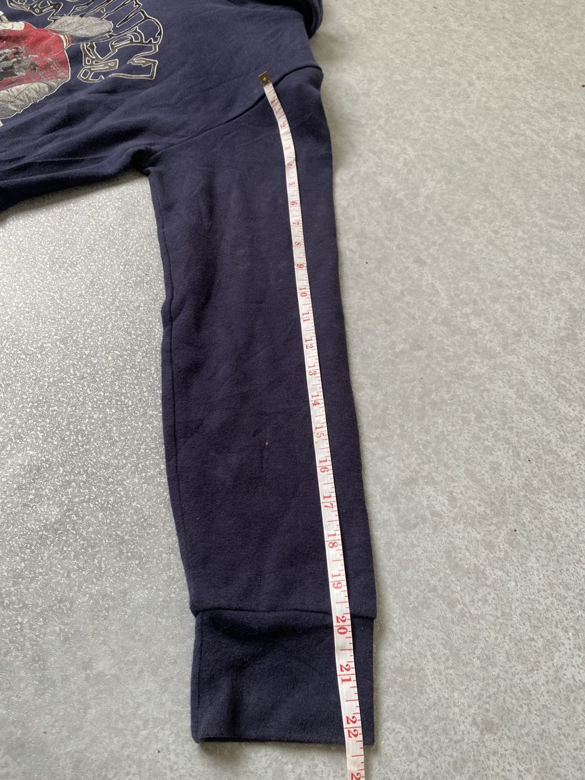 Japanese Brand Vintage Y2K Graphic Hoodie Navy Red Grunge Streetwear Size US M / EU 48-50 / 2 - 15 Thumbnail