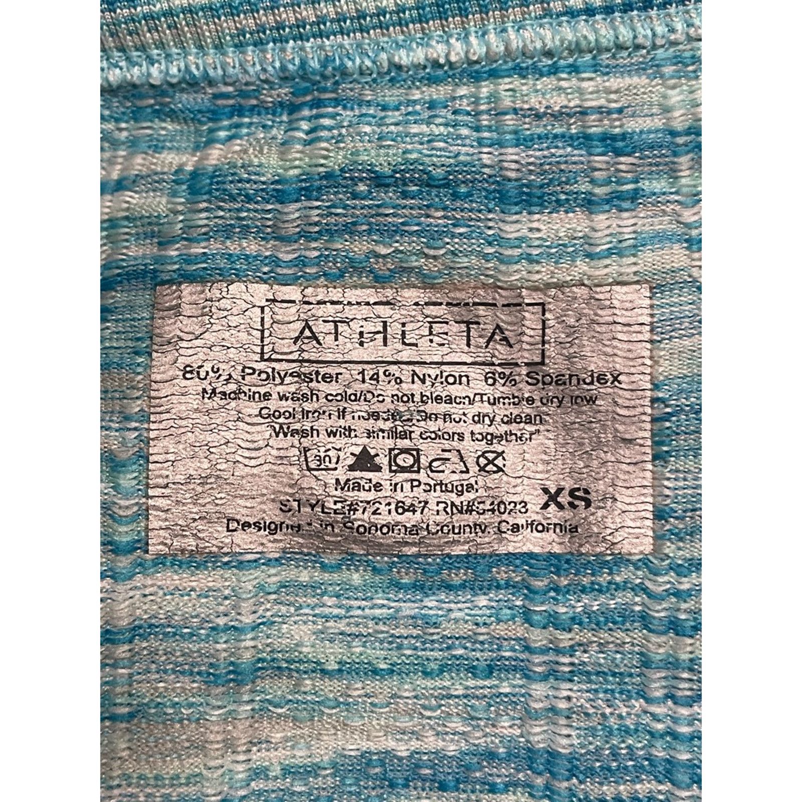 Other Athleta Activewear Top Space Dye Short Sleeve Ruched Blue XS Size XS / US 0-2 / IT 36-38 - 8 Thumbnail
