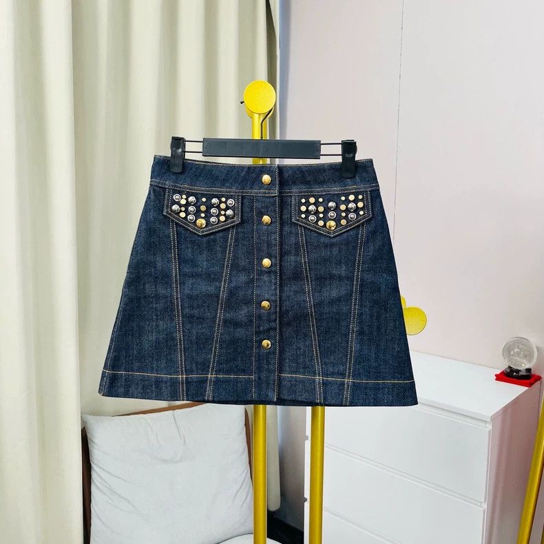 Louis Vuitton Louis Vuitton Blue back logo skirt Size 35" - 1 Thumbnail