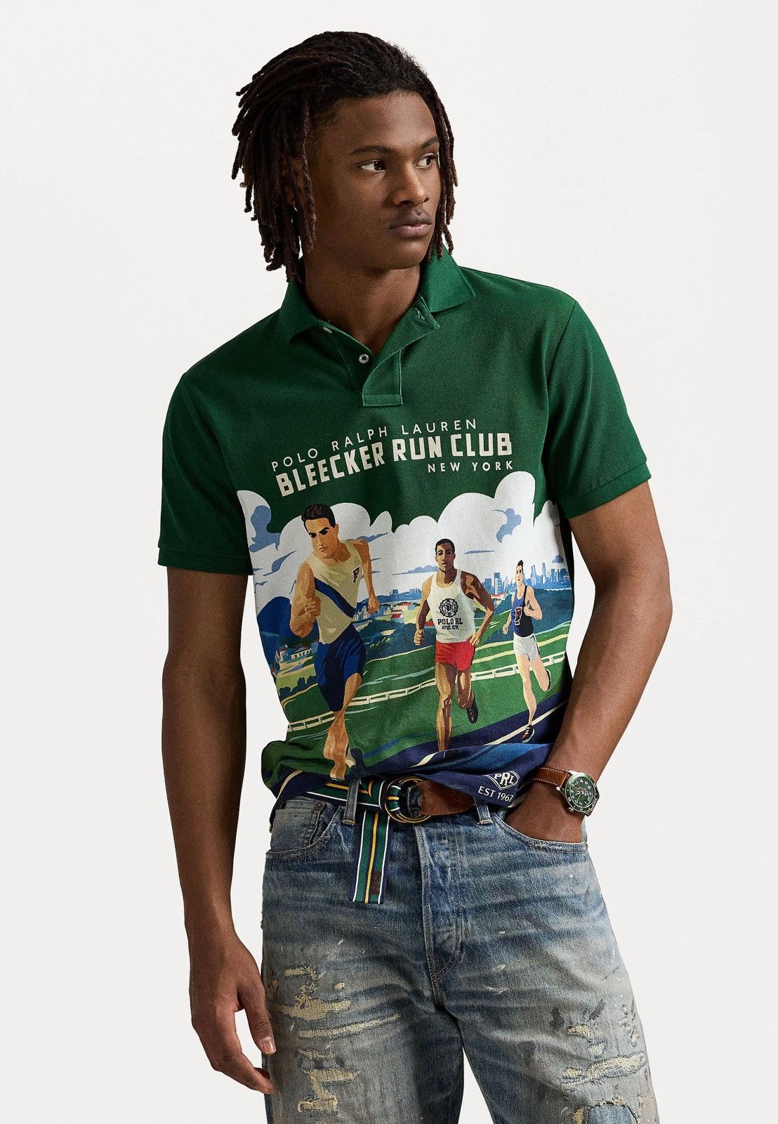 Polo Ralph Lauren Polo Ralph Lauren Classic Fit Print Mesh Shirt Bleecker Run Size US L / EU 52-54 / 3 - 1 Thumbnail