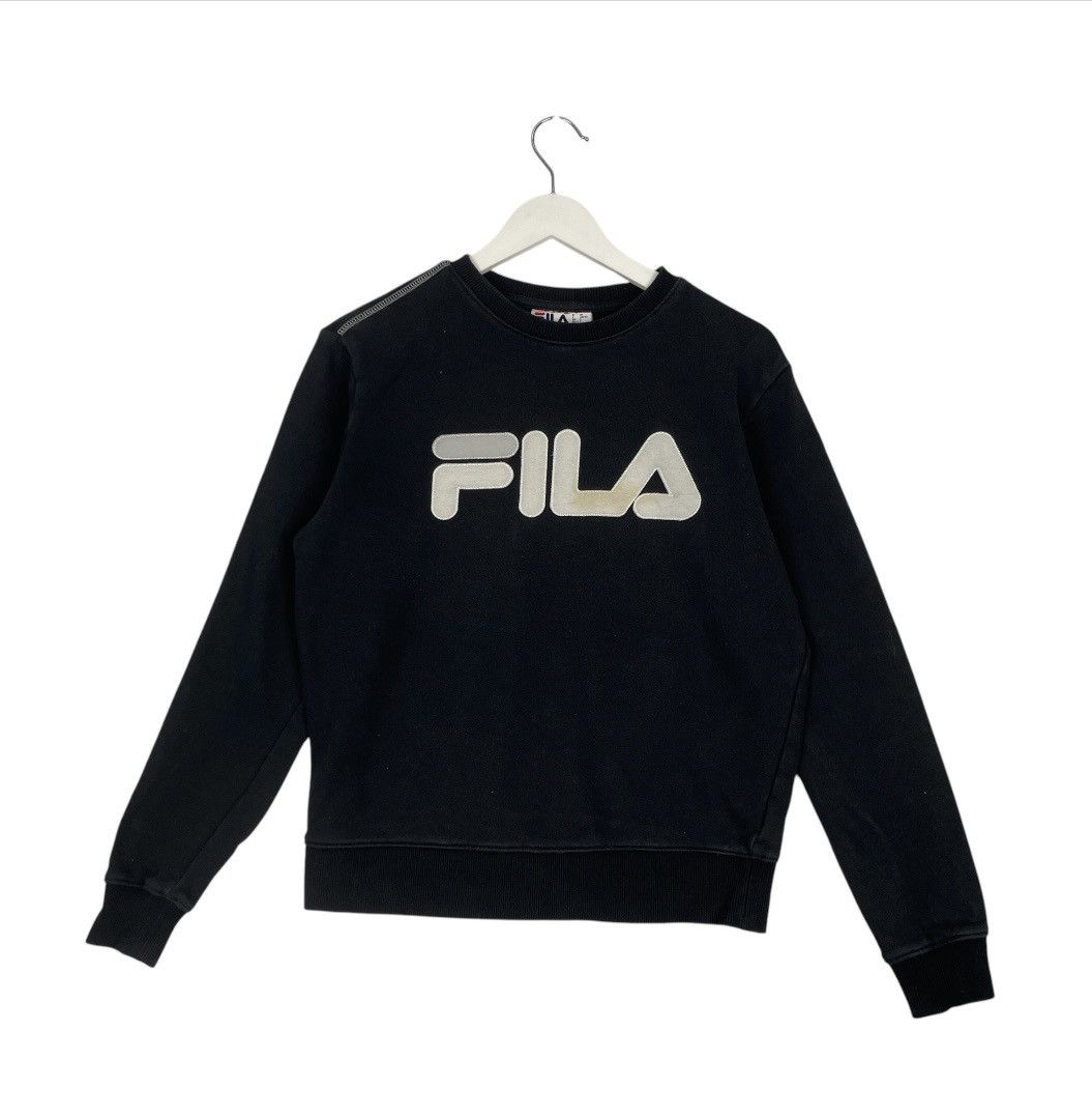 Designer × Vintage Vintage Hoodie/ sweater Fila spellout sweatshirt arge black Size US S / EU 44-46 / 1 - 1 Thumbnail