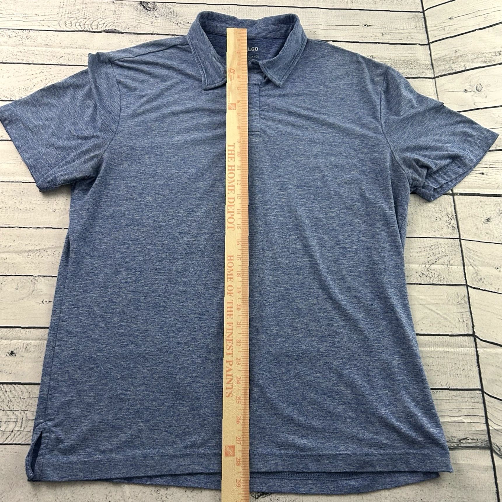 Vintage 01.Algo Performance Short Sleeve Button Front Golf Polo Shirt Men's Large Blue Size US L / EU 52-54 / 3 - 3 Thumbnail