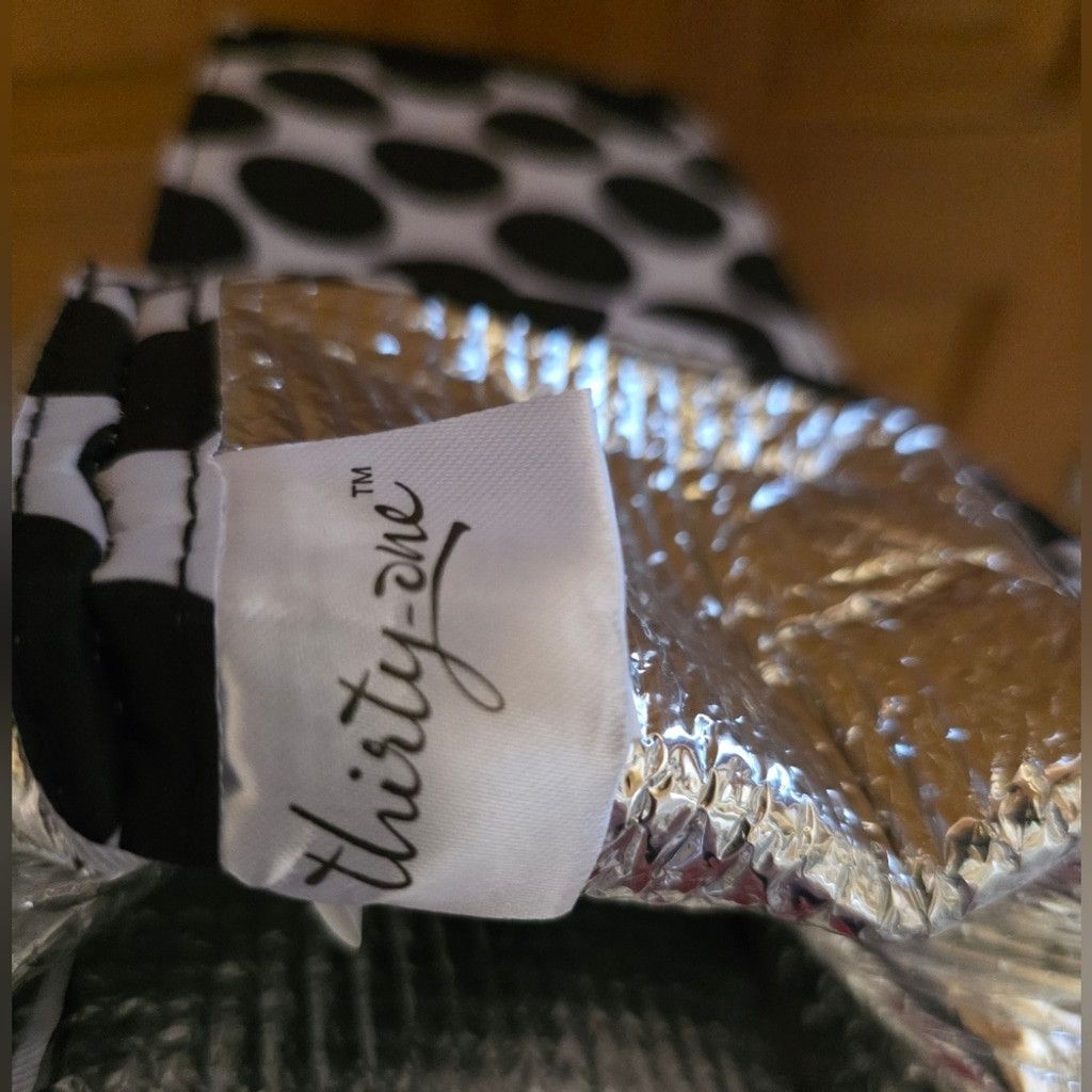 Other Thirty-one Black and White Polka Dot Wine Carrier Size ONE SIZE - 5 Thumbnail