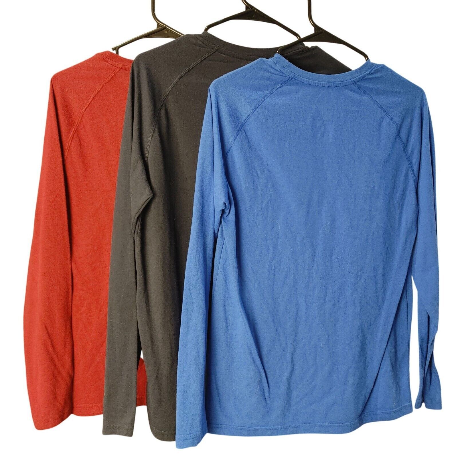 Athletic Works Athletic Works Men's 3 Pack Long Sleeve Crew Neck Tops Red/B Size US S / EU 44-46 / 1 - 2 Thumbnail