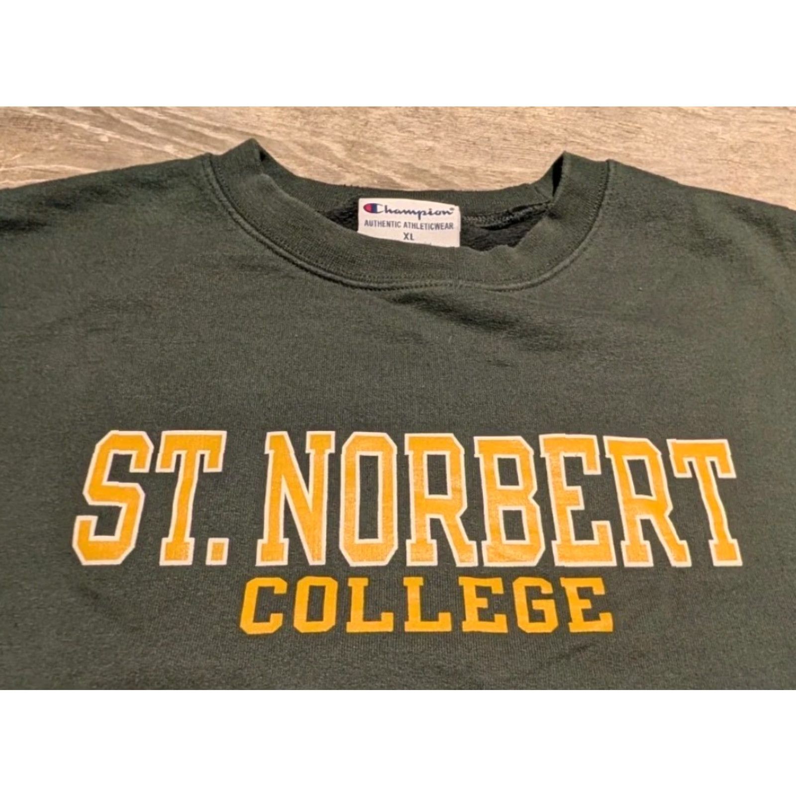 Champion VINTAGE Champion Sweatshirt Crewneck St. Norbert College Green XL Adult Unisex Size US XL / EU 56 / 4 - 2 Thumbnail