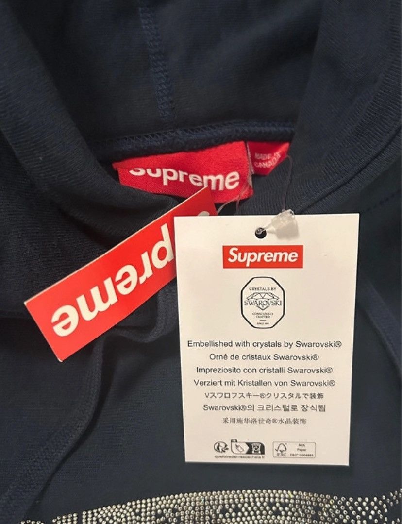 Supreme × Swarovski Supreme x Swarovski Hoodie - Small - Navy/Gold Size US S / EU 44-46 / 1 - 3 Thumbnail