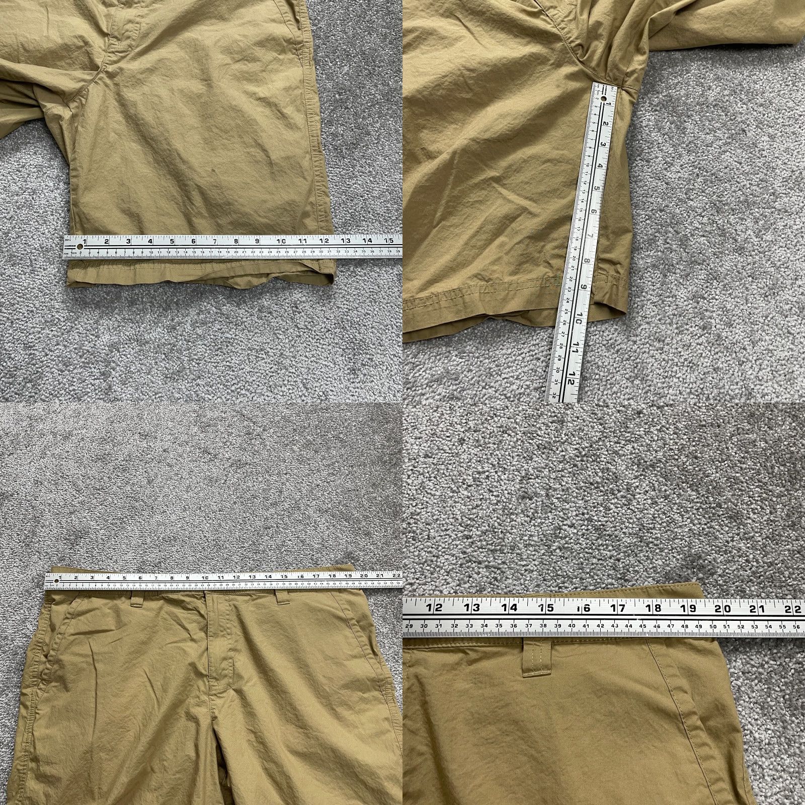 Vintage Columbia Chino Shorts Men Brown Flat Front Casual 38x9 Cotton Slash Pocket - Regular Fit - 9 in Inseam, 38 Waist, Brown, Solid, Outdoor, Classic, Men Size US 38 / EU 54 - 9 Thumbnail