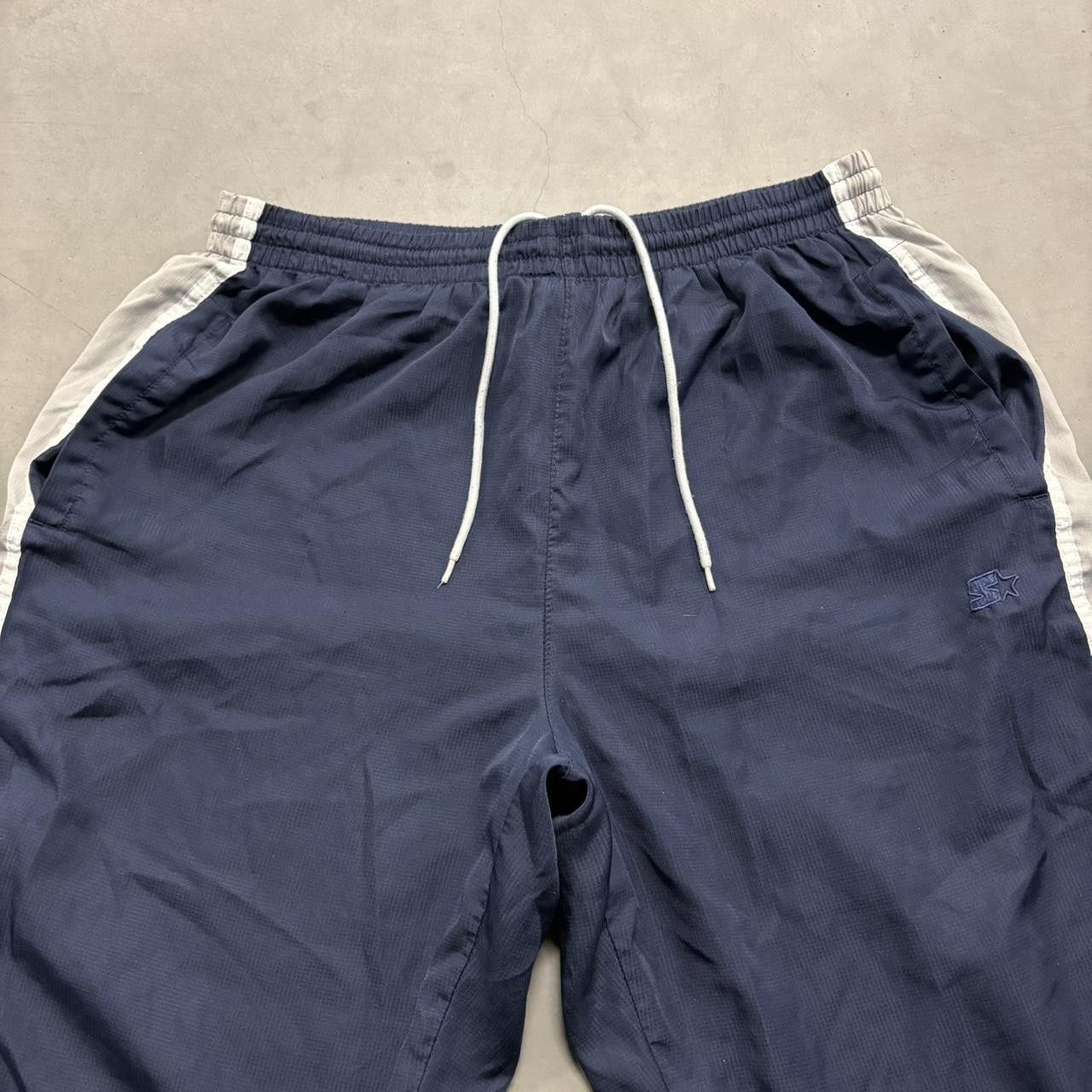 Starter Crazy Vintage Y2K/2000s Baggy Navy Blue Silver Striped Skater Starter Trackpants! Size US 34 / EU 50 - 3 Thumbnail