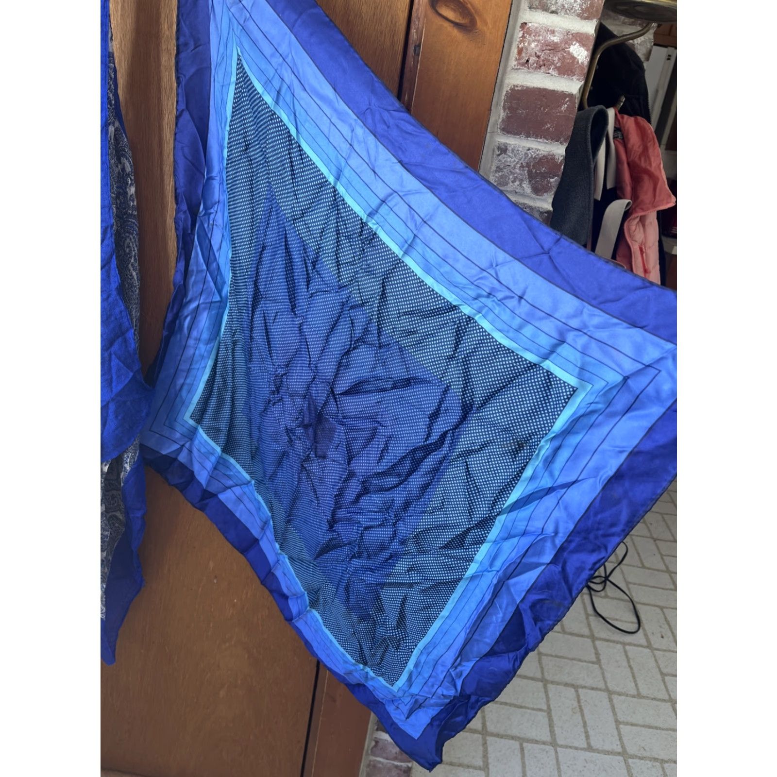 Vintage VINTAGE Unbranded Blue Geometric Pattern Scarf User: Vintage Unbranded Blue Geometric Pattern Scarf Size ONE SIZE - 6 Thumbnail