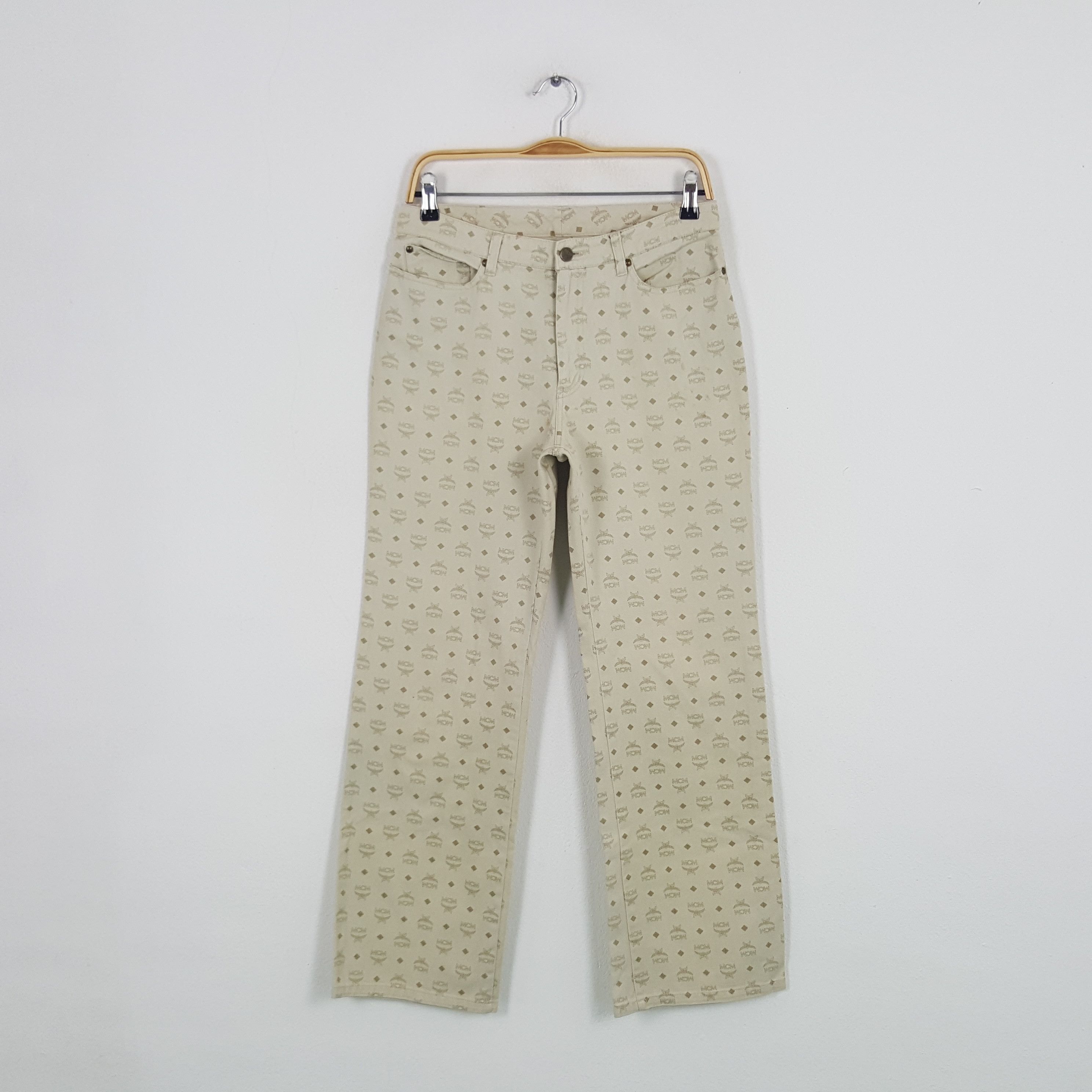 MCM × Vintage Vintage MCM Legere Designer Brand Monogram Pants Size US 29 - 1 Thumbnail