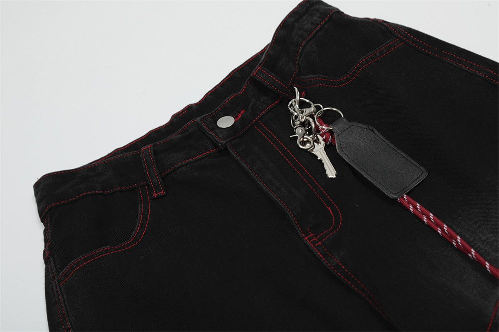 Japanese Brand × Jean Men's loose trendy keychain decorated straight jeans Size US 32 / EU 48 - 3 Thumbnail