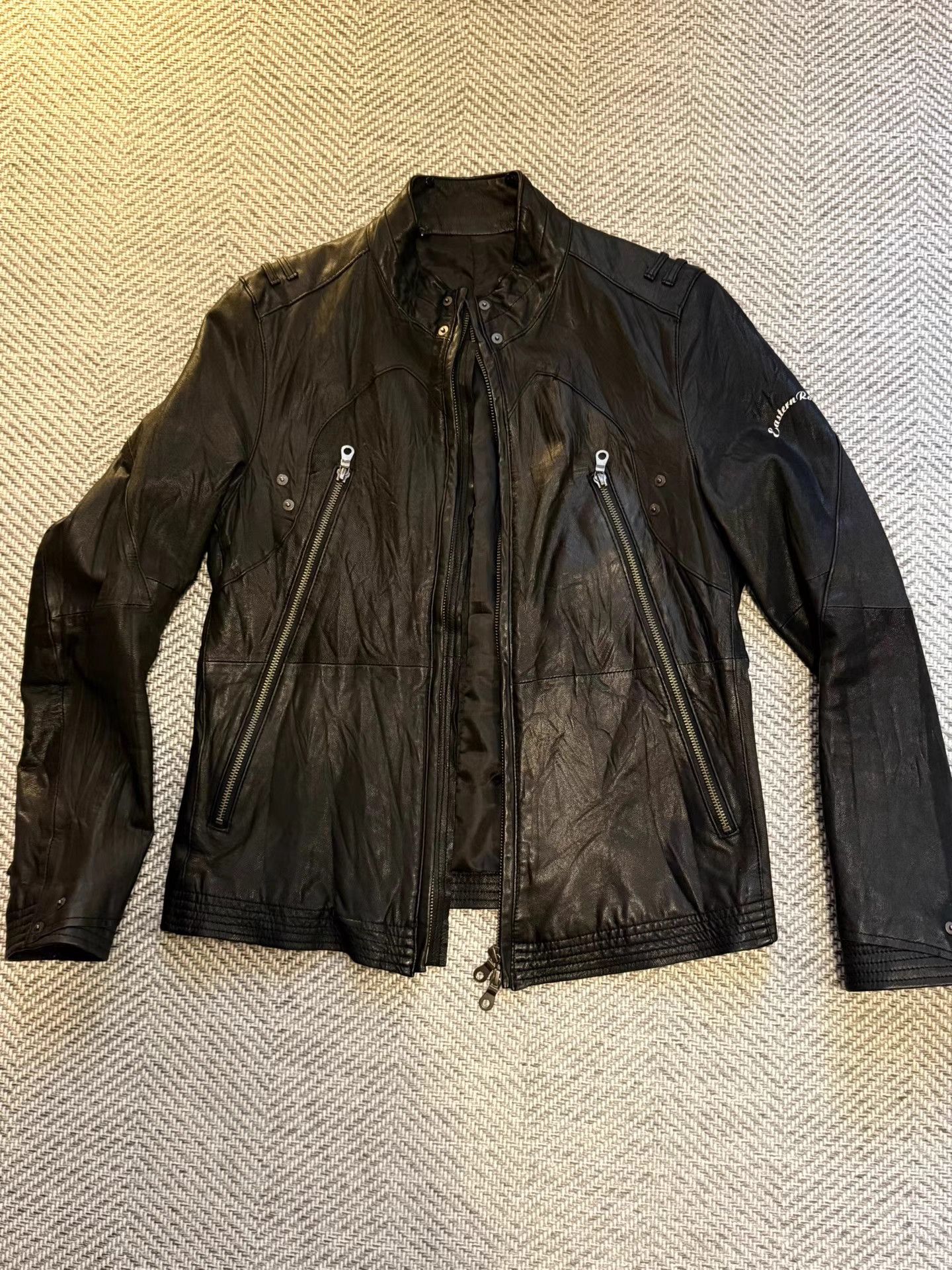 PPFM PPFM Stand Collar Biker Sheepskin Leather Jacket K24 Size US M / EU 48-50 / 2 - 1 Thumbnail