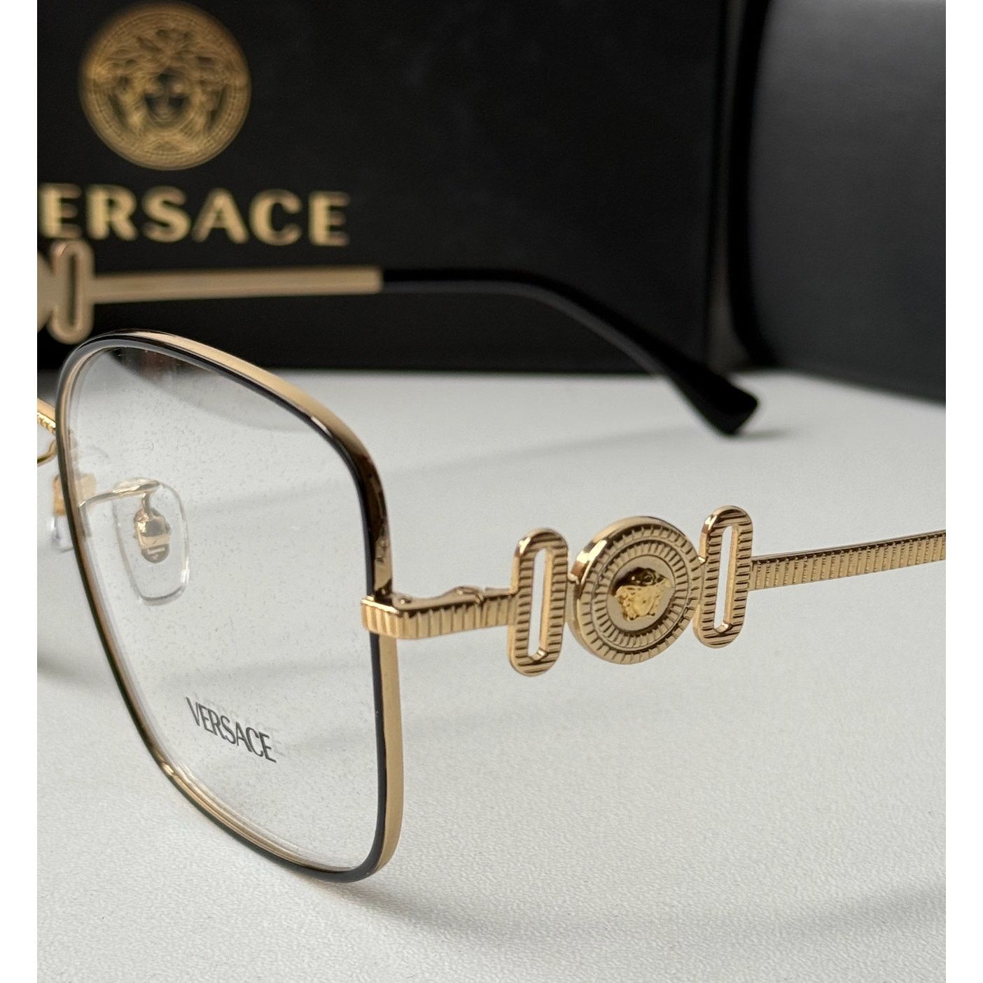Versace NEW Versace VE1246D Black/Gold Eyeglasses Frames Size ONE SIZE - 3 Thumbnail