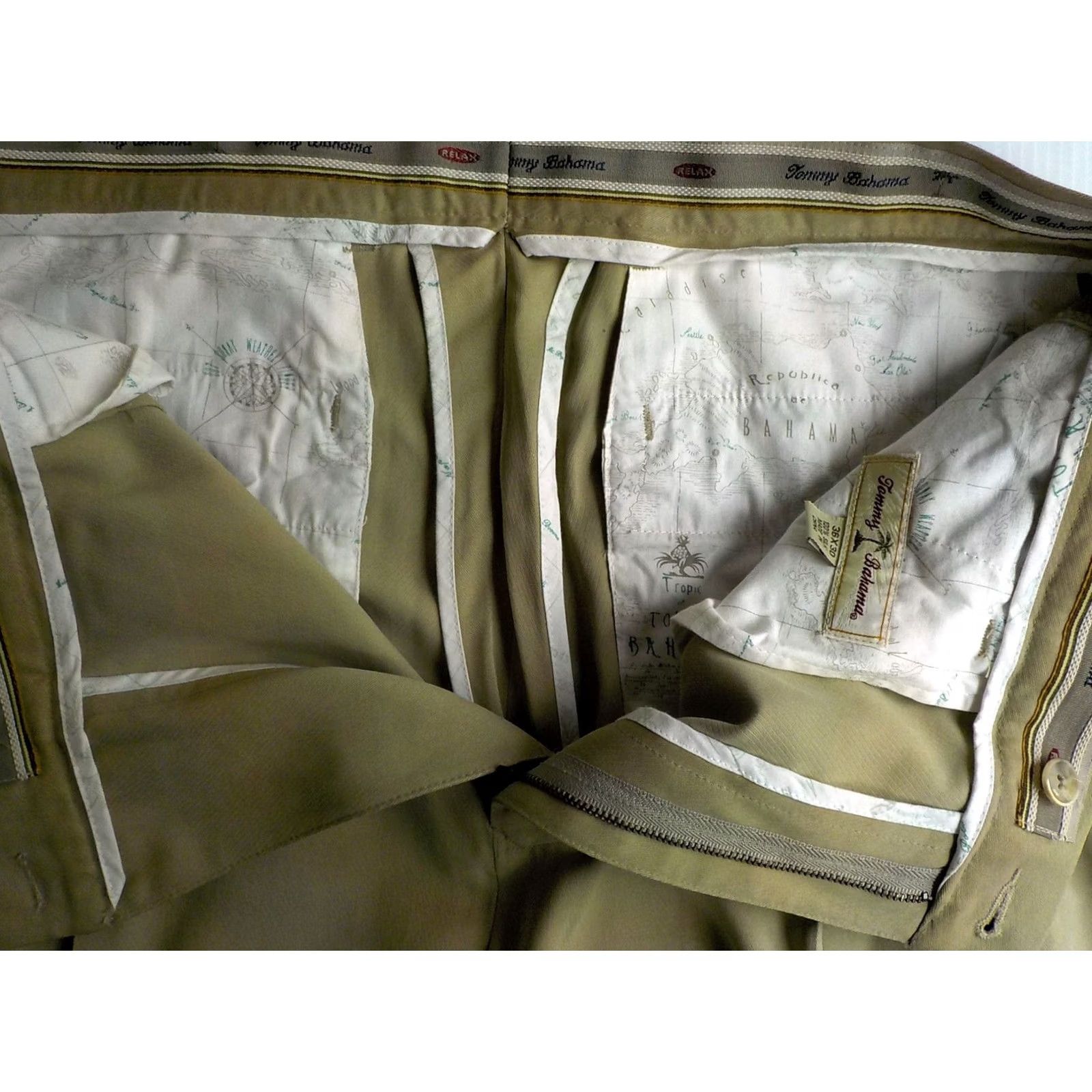 Tommy Bahama TOMMY BAHAMA Dress Pants 100% Silk Pleated Front Beige SZ 36x30 Men Size US 36 / EU 52 - 3 Thumbnail