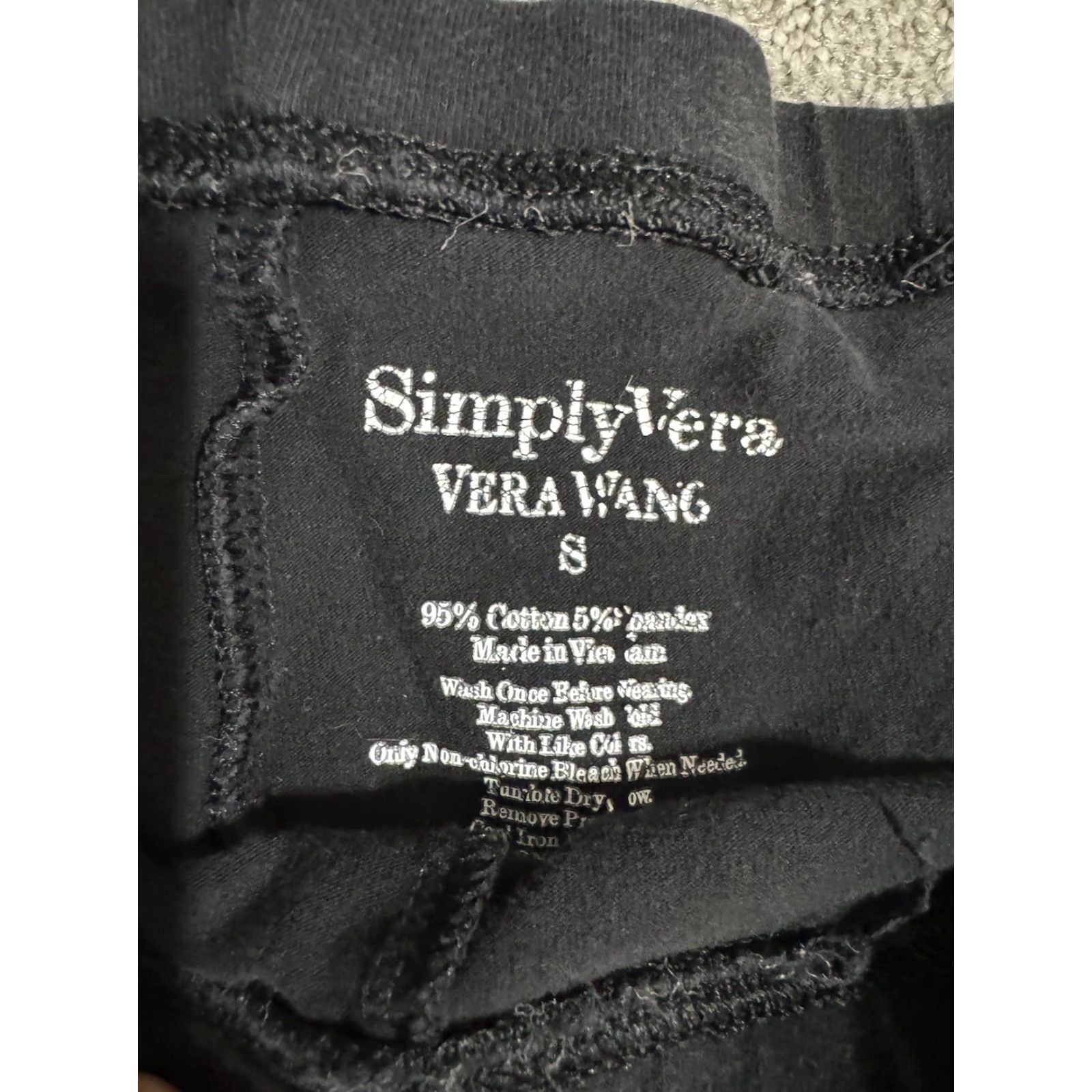 Vintage Simply Vera Wang Leggings Women's Size Small Black Stretch Womens Size 28" / US 6 / IT 42 - 5 Thumbnail