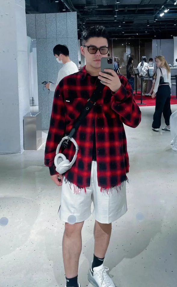Amiri Amiri Red Destroyed Fringe Plaid Shirt Jacket Size US M / EU 48-50 / 2 - 7 Thumbnail