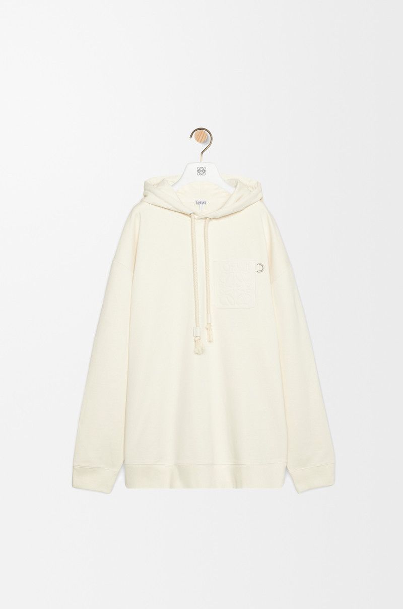 Loewe o1in1g0426 Anagram Patch Relaxed fit Hoodie in White Ash Size US L / EU 52-54 / 3 - 1 Thumbnail