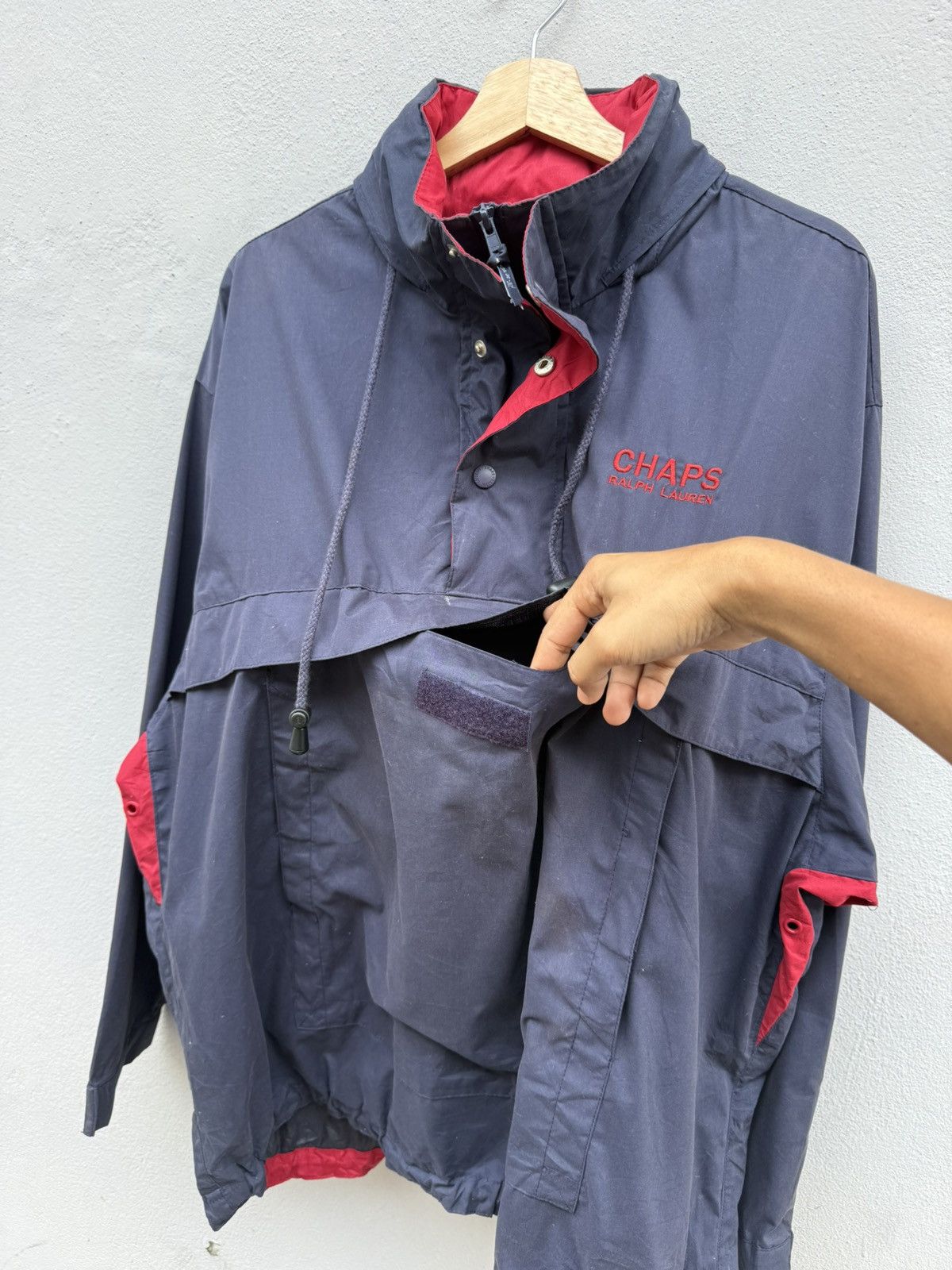 Polo Ralph Lauren 90s CHAPS RALPH LAUREN Halfzip Kangaroo Pocket Anorak Jacket Size US L / EU 52-54 / 3 - 10 Thumbnail