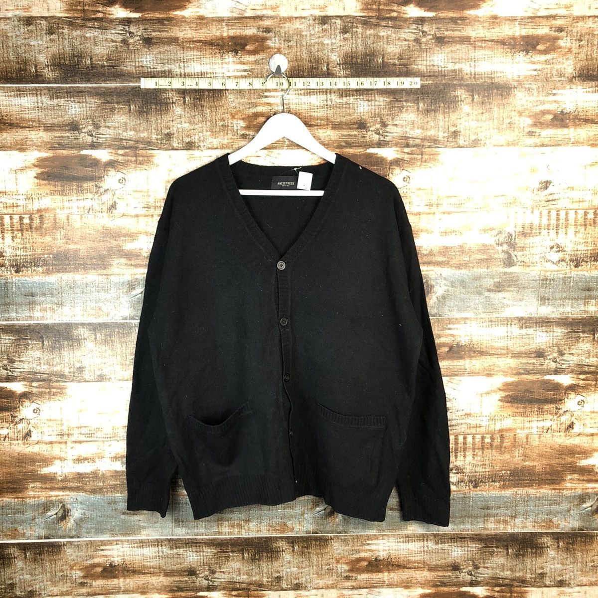 Homespun Knitwear × Japanese Brand Ancestress Black Cardigan Knitwear #A1372 Size US L / EU 52-54 / 3 - 1 Thumbnail