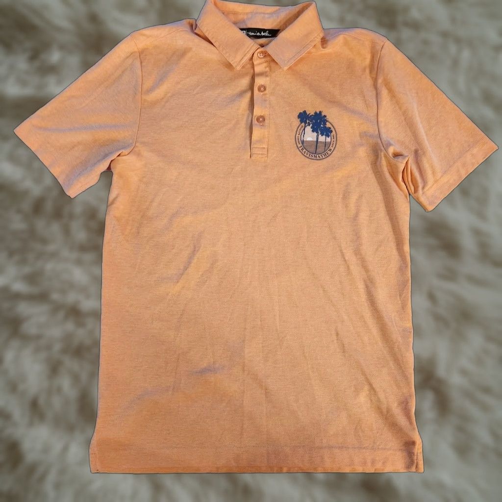 TravisMathew Travis Mathew Polo Shirt Mens Small Orange Palm Tree Logo Golf Breathable Lightweight Short Sleeve Satin Fabric Polo Size US S / EU 44-46 / 1 - 1 Thumbnail